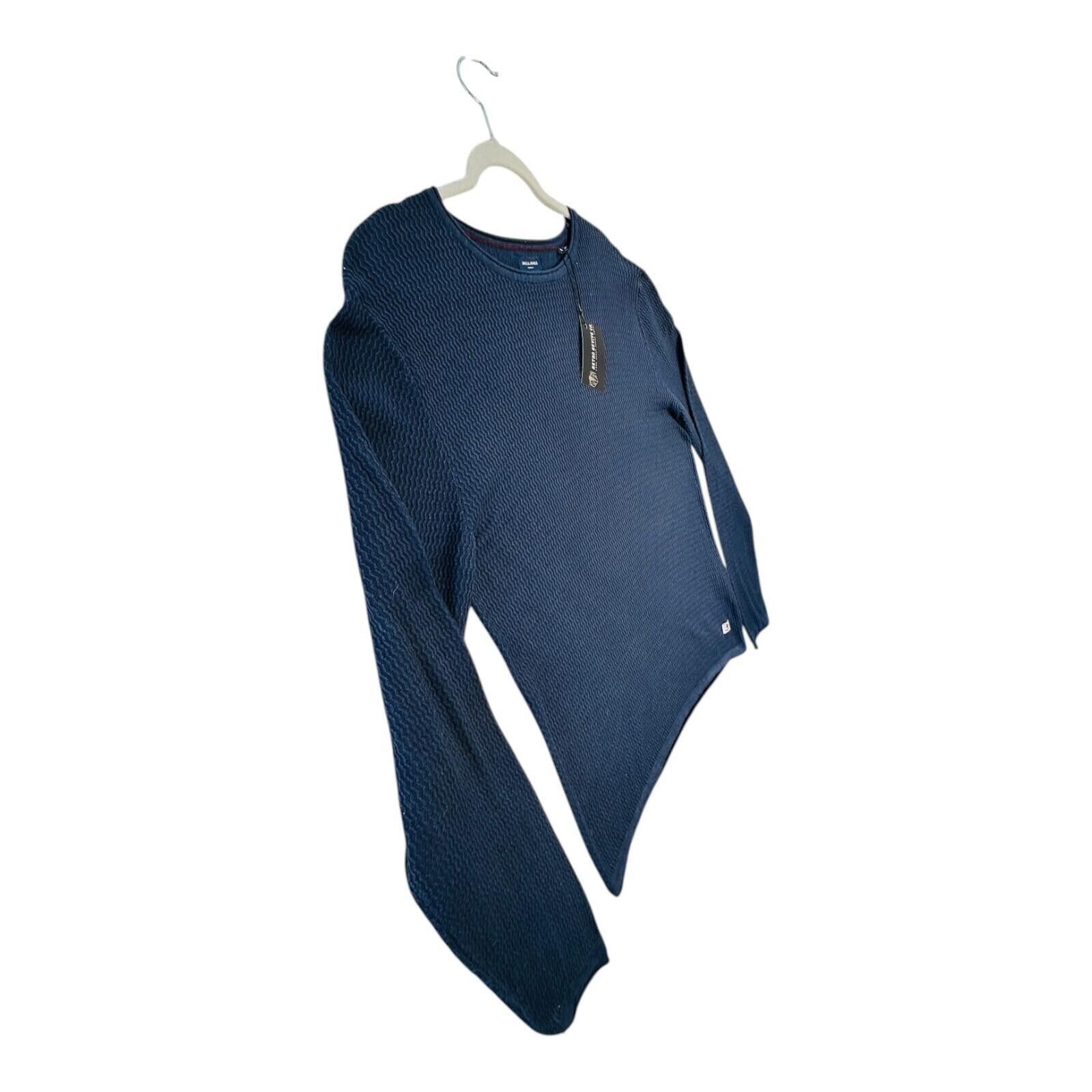 Jack & Jones Jack & Jones Jumper Men's UK Size XL Blue Textured Knit Size US XL / EU 56 / 4 - 8 Thumbnail