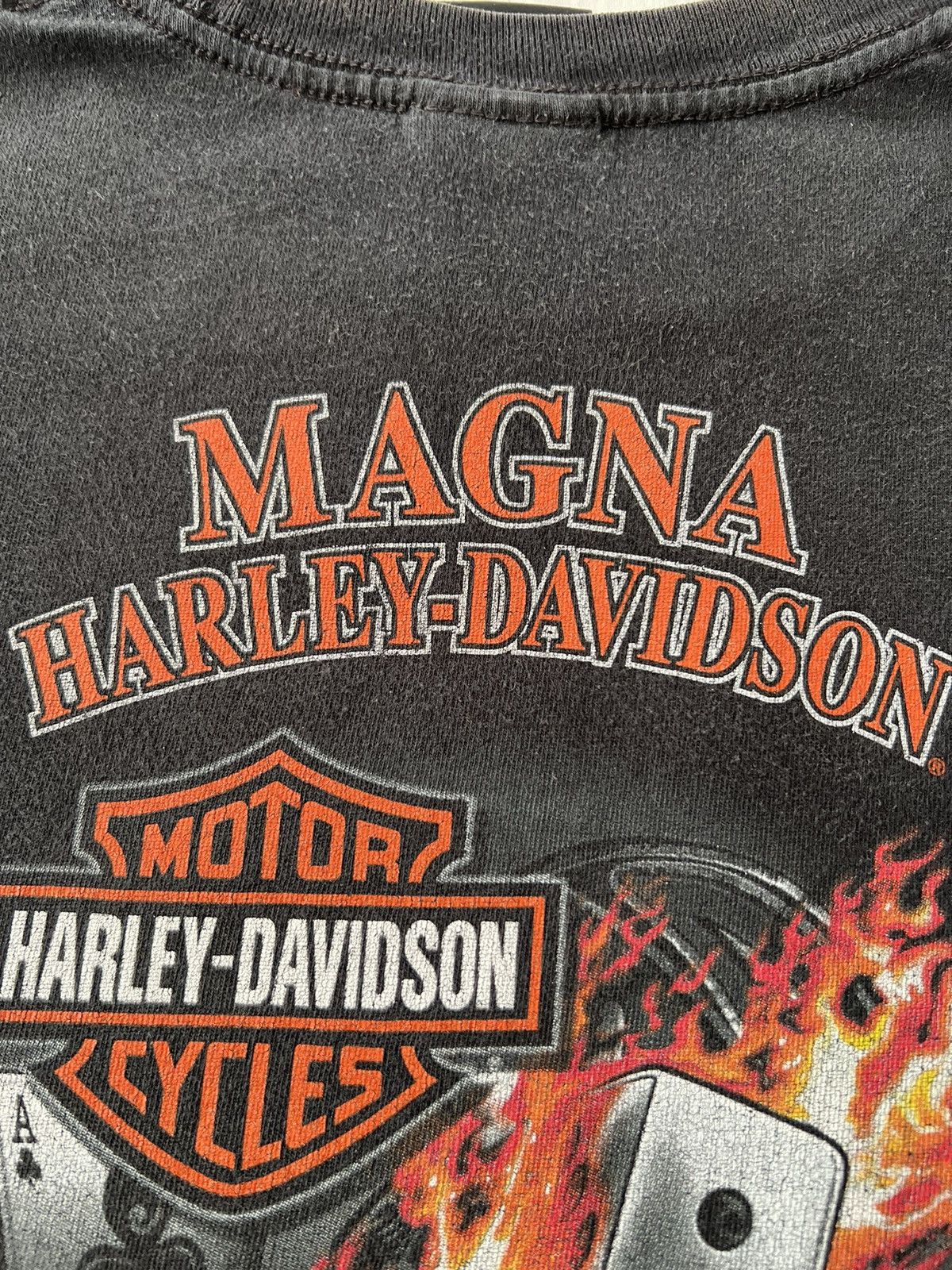 Harley Davidson Vintage 2013 Harley Davidson Eagle Fire Flame Black T-shirt Size US L / EU 52-54 / 3 - 15 Thumbnail