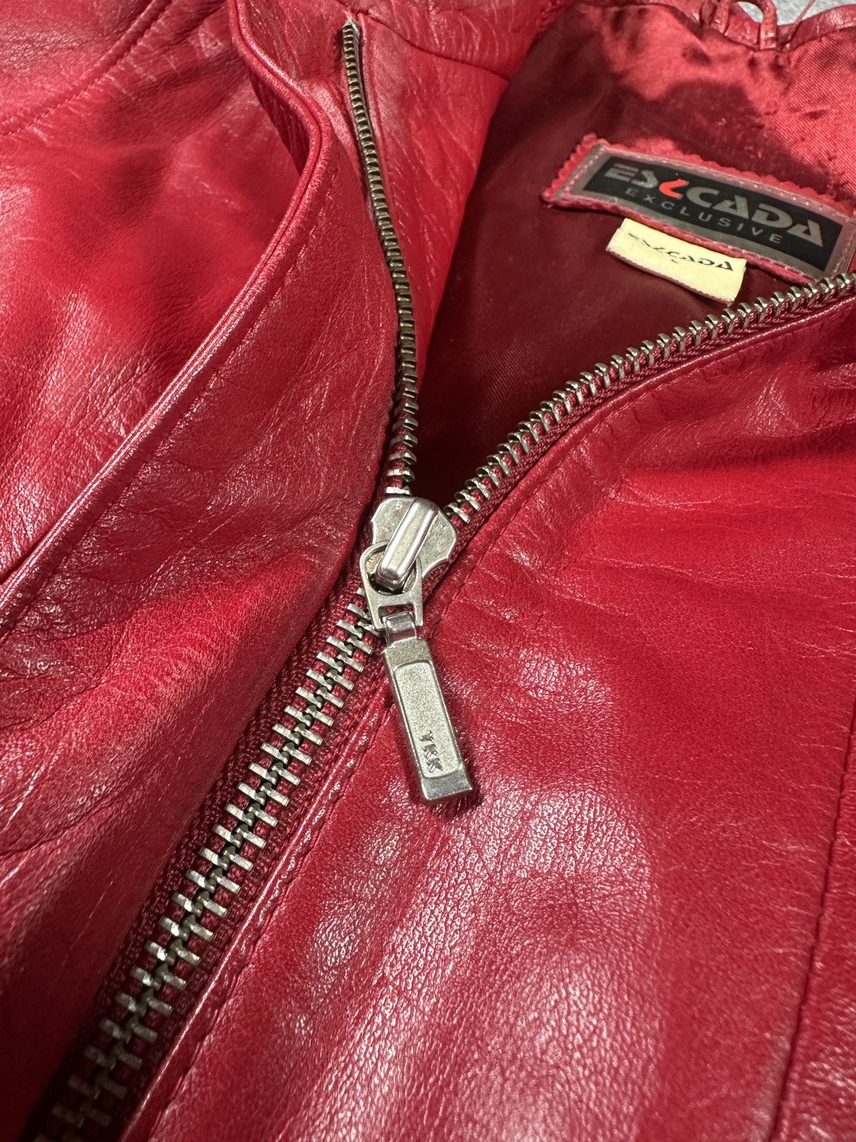 Escada Y2k Vintage Escada Red Leather Coat Jacket Opium Vamp Style Size M / US 6-8 / IT 42-44 - 8 Thumbnail