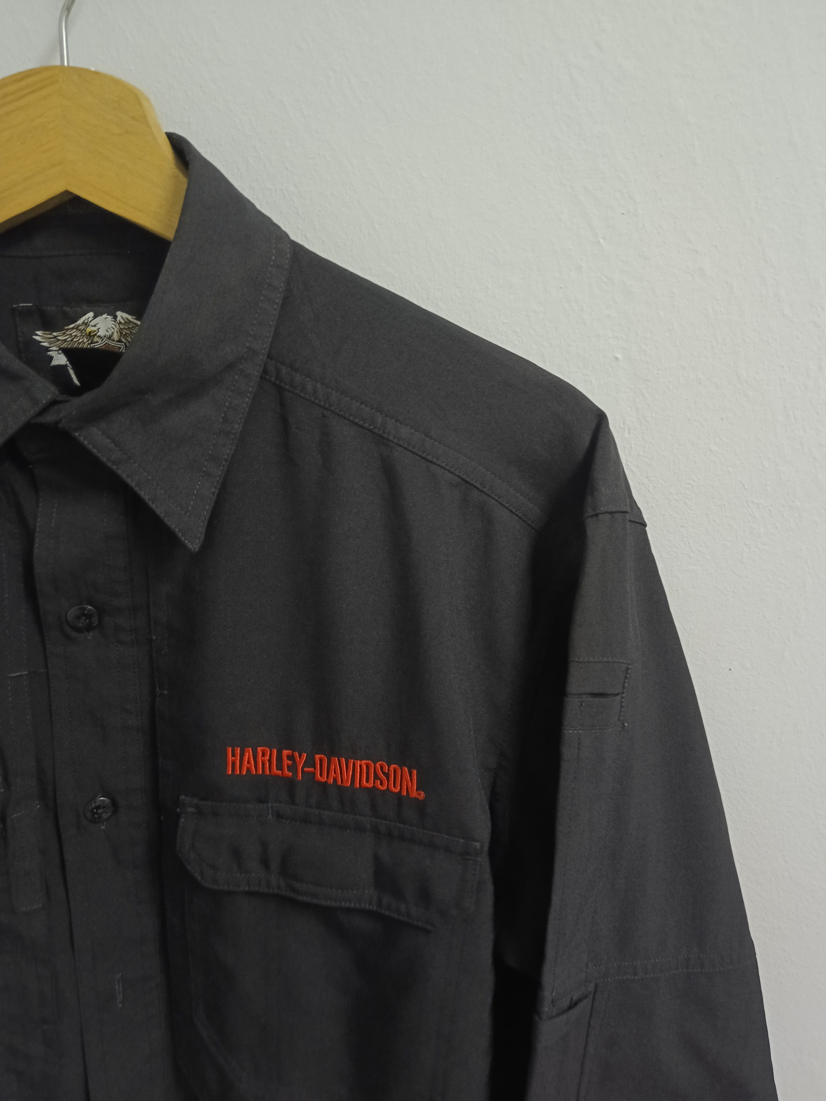 Harley Davidson × Vintage VINTAGE 2000s SICK HARLEY DAVIDSON LONG SLEEVE BUTTON UP Size US M / EU 48-50 / 2 - 3 Thumbnail