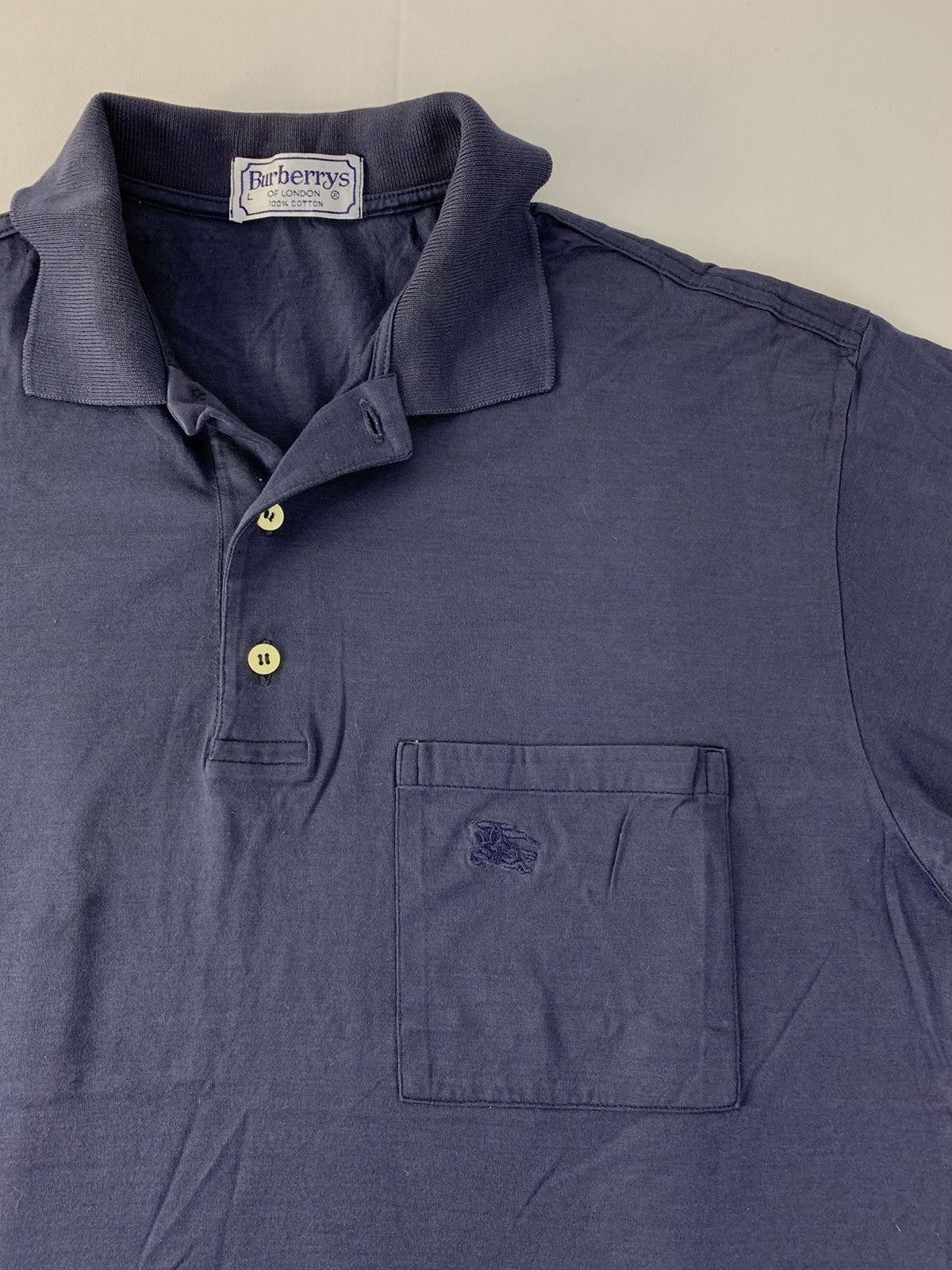 Burberry × Designer × Vintage Burberry Of London Made in Italy Single Pocket Polo Tee Size US M / EU 48-50 / 2 - 4 Thumbnail