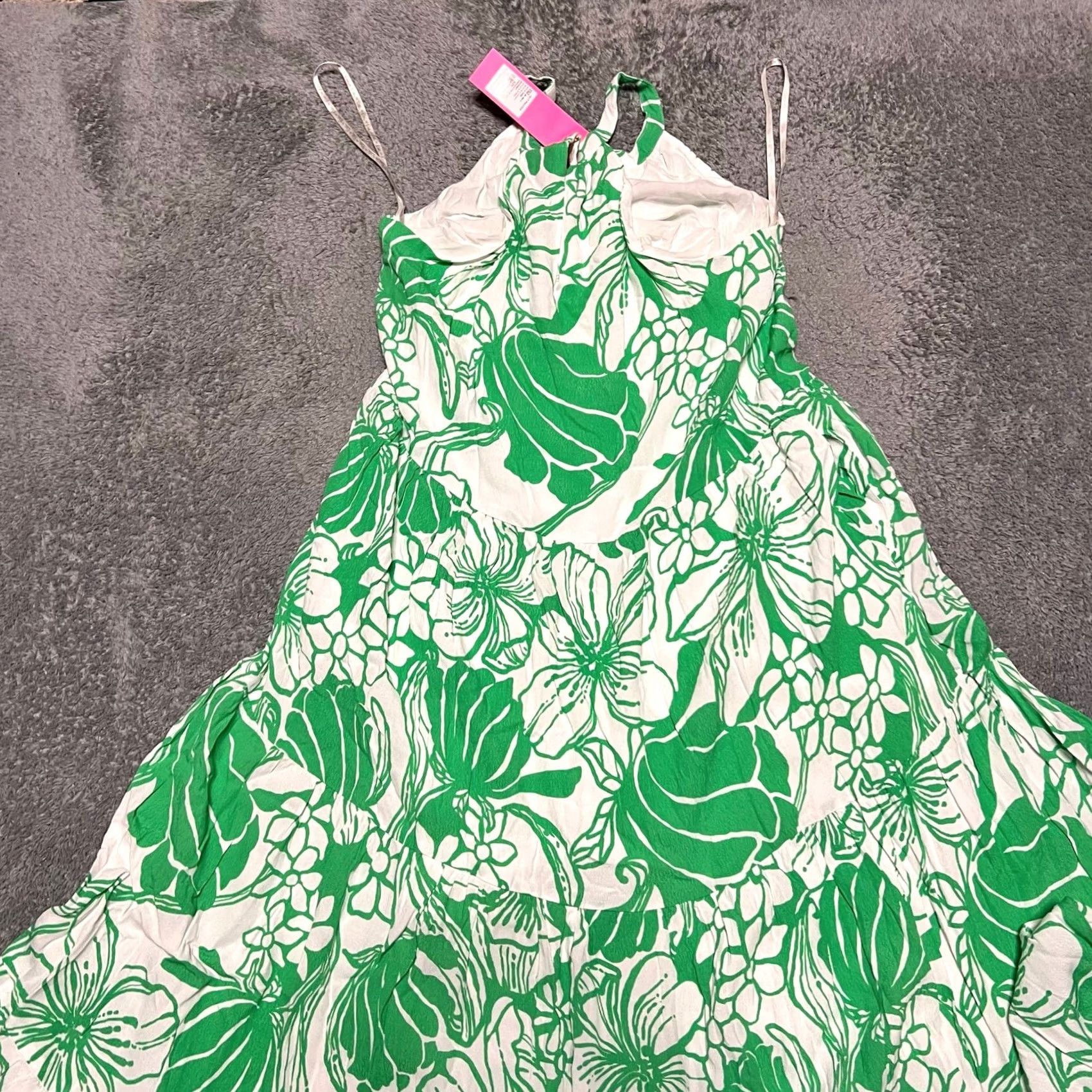 Lilly Pulitzer Lilly Pulitzer Maxi Dress S Halter Pockets Kiss My Tulip Spearmint Beccalynn Dress Women Small Green Regular Long Maxi Size S / US 4 / IT 40 - 4 Thumbnail