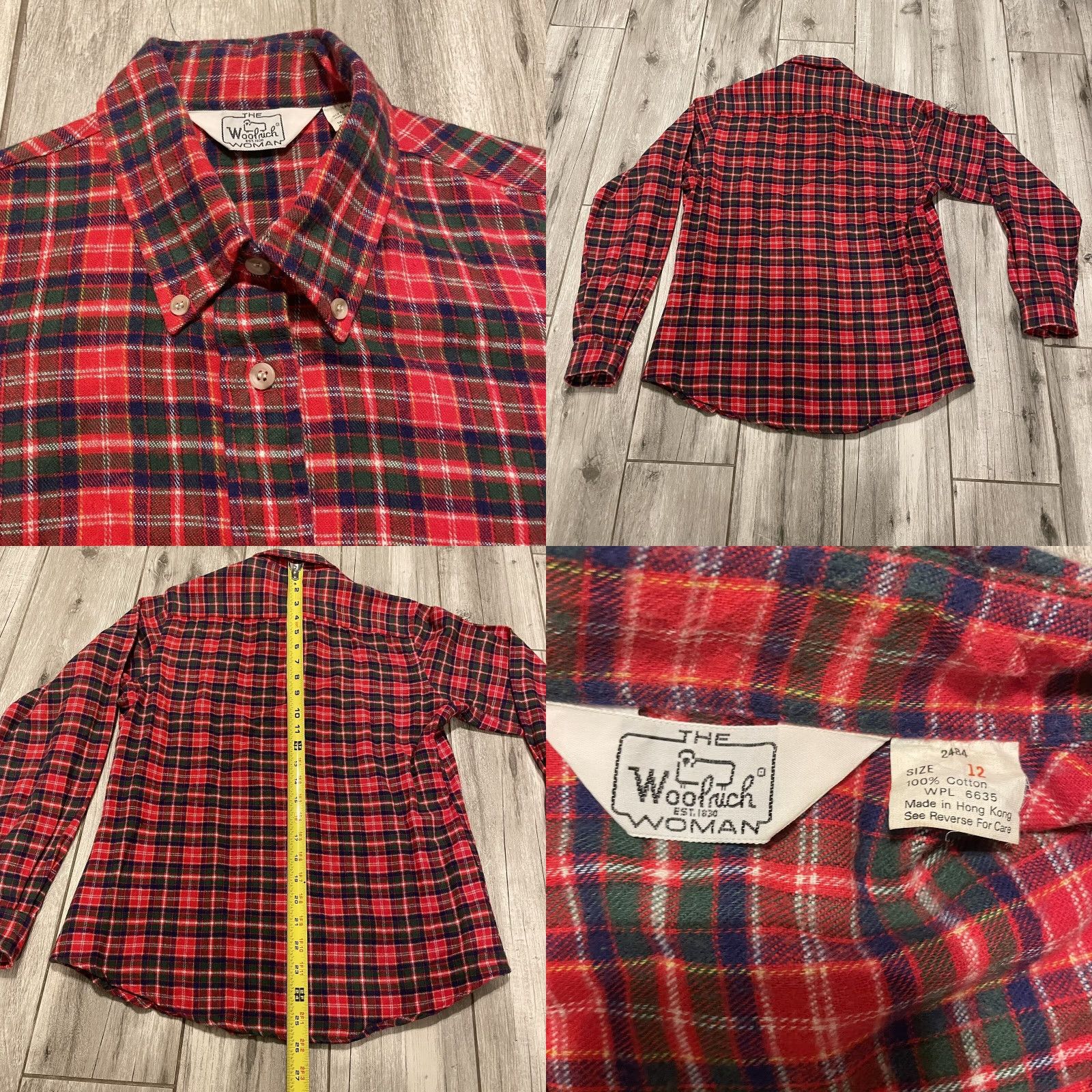 Vintage VINTAGE Woolrich Woman Button Down Shirt Wool Flannel Plaid Red 80s Slim Regular Size 12 Size XL / US 12-14 / IT 48-50 - 8 Thumbnail
