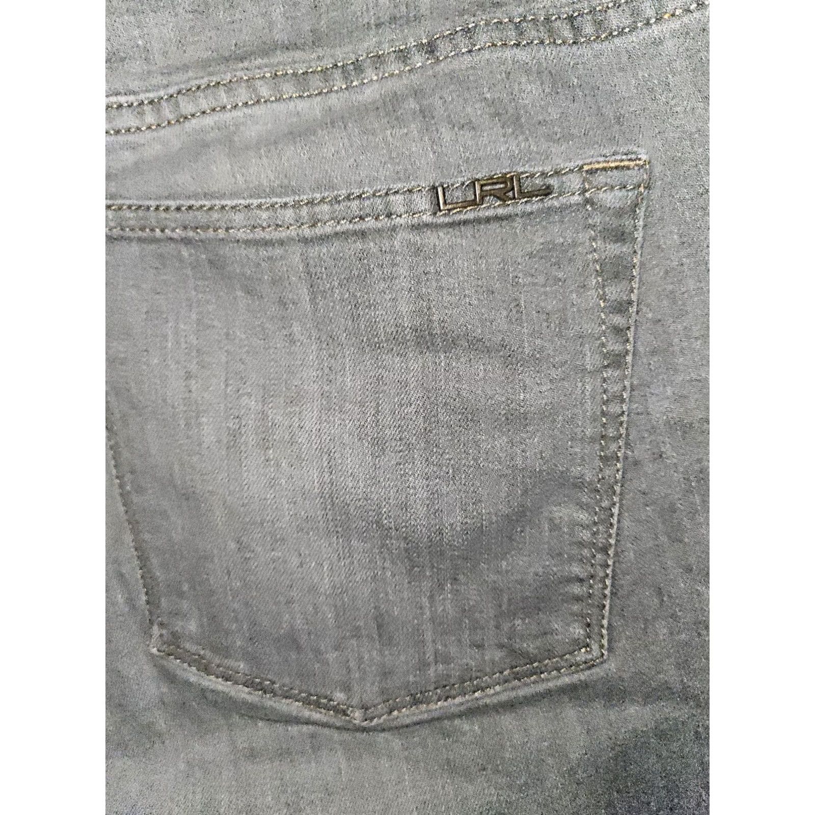 Ralph Lauren LRL Jeans Women's Straight Leg Mid Rise Gray Logo 14 Regular Denim Pants City PreppyMens? No, Women. Size 36" / US 14 / IT 50 - 8 Thumbnail
