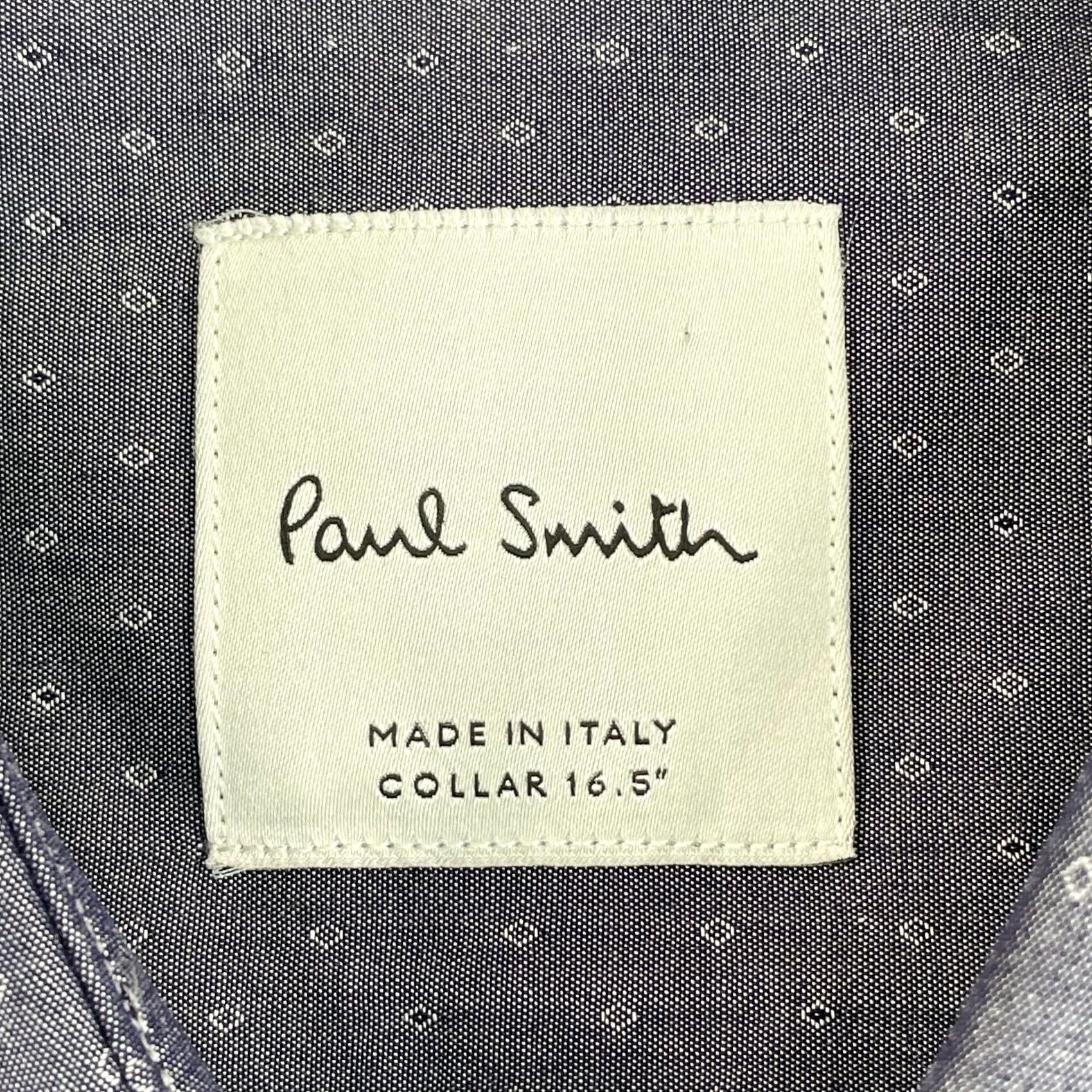 Paul Smith Paul Smith Dress Shirt Men 16.5 42 Geometric Chambray Blue Italy Made NWOT Dress Shirt Mens Regular Size 16.5 Blue Geometric Chambray Italy Paul Smith Size 46R - 2 Thumbnail