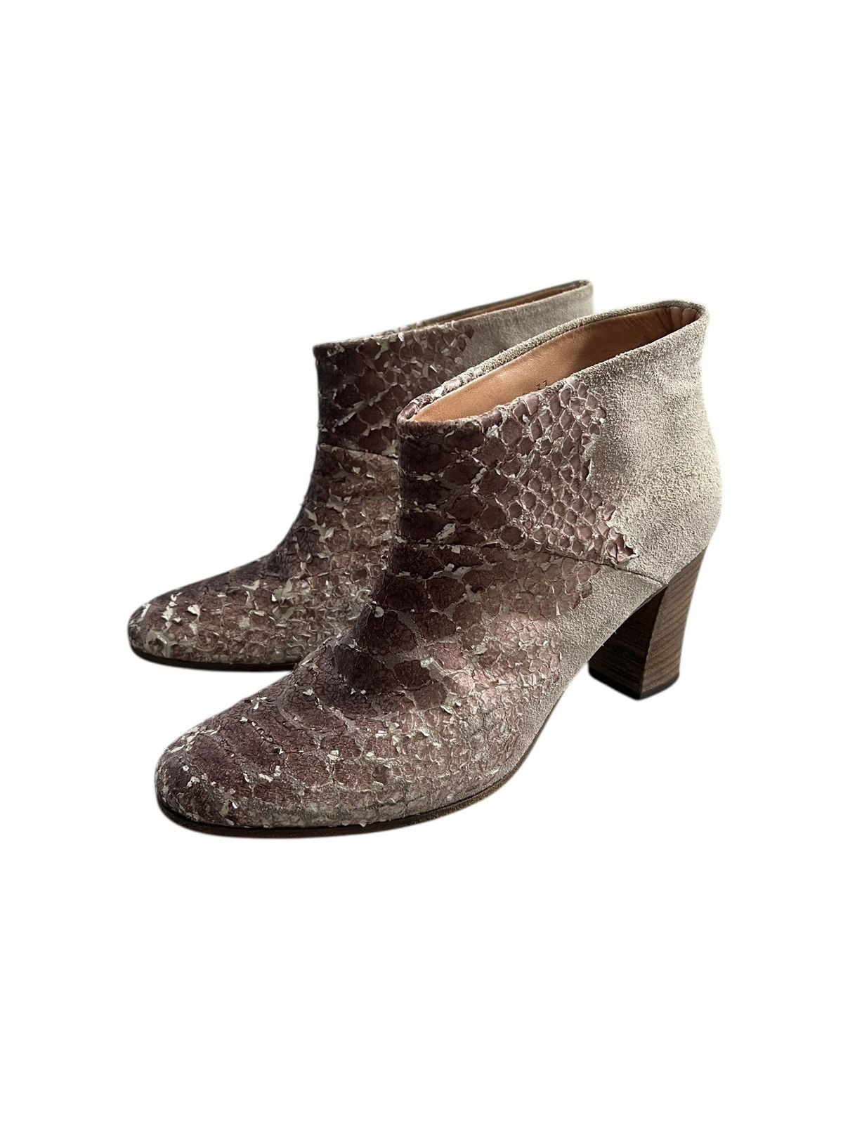 Maison Margiela Maison Margiela ‘11” Snakeskin Suede Leather Ankle Boots Size US 7 / IT 37 - 1 Thumbnail