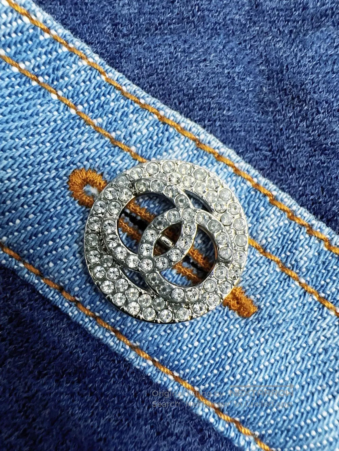 Chanel Chanel Blue Quilted Jacket with Denim Edges. Size US S / EU 44-46 / 1 - 6 Thumbnail