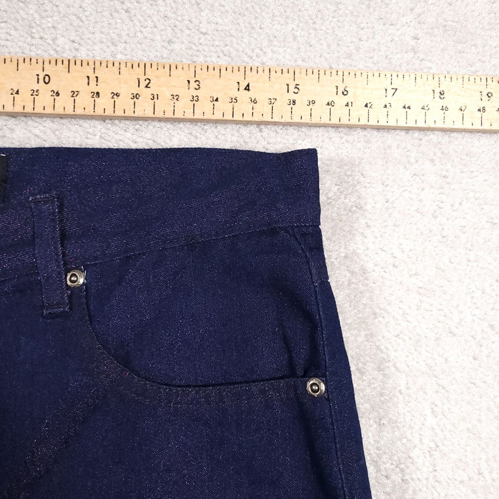 Fubu FUBU The Collection Jeans Women's 14 Blue Glitter Bootcut Mid-Rise 31X33 Size 36" / US 14 / IT 50 - 7 Thumbnail