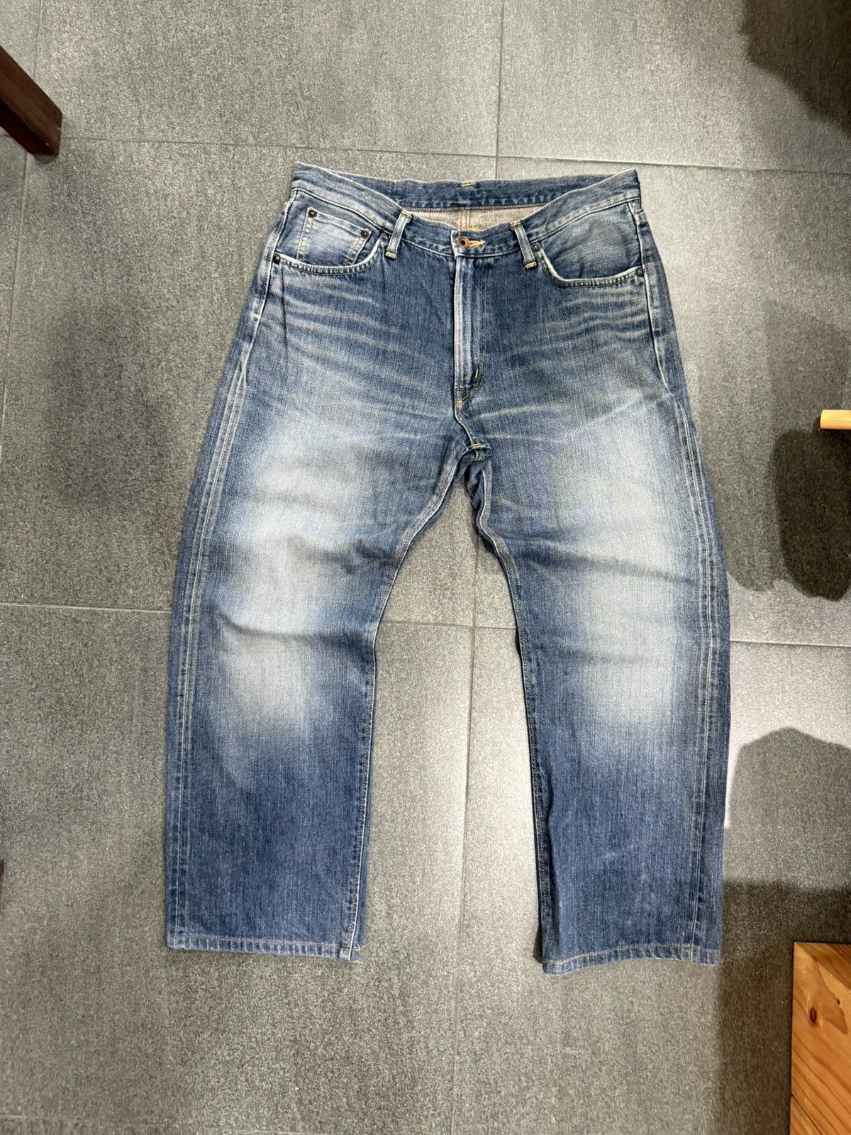 Edwin × Vintage 90’s EDWIN 505ZX RARE BACK POCKET LOGO RETRO DENIM Size US 34 / EU 50 - 2 Thumbnail