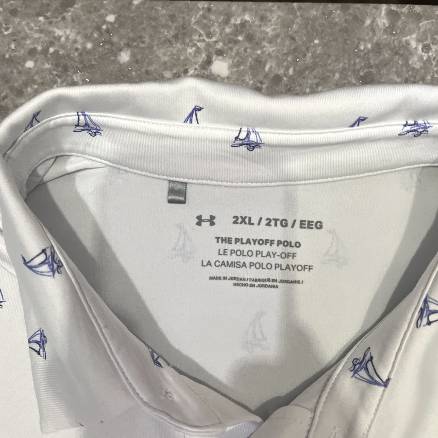 Under Armour Under Armour Polo Men 2XL White The Playoff Sailboats Golf Shirt Short Sleeve Mens Size US XXL / EU 58 / 5 - 3 Thumbnail