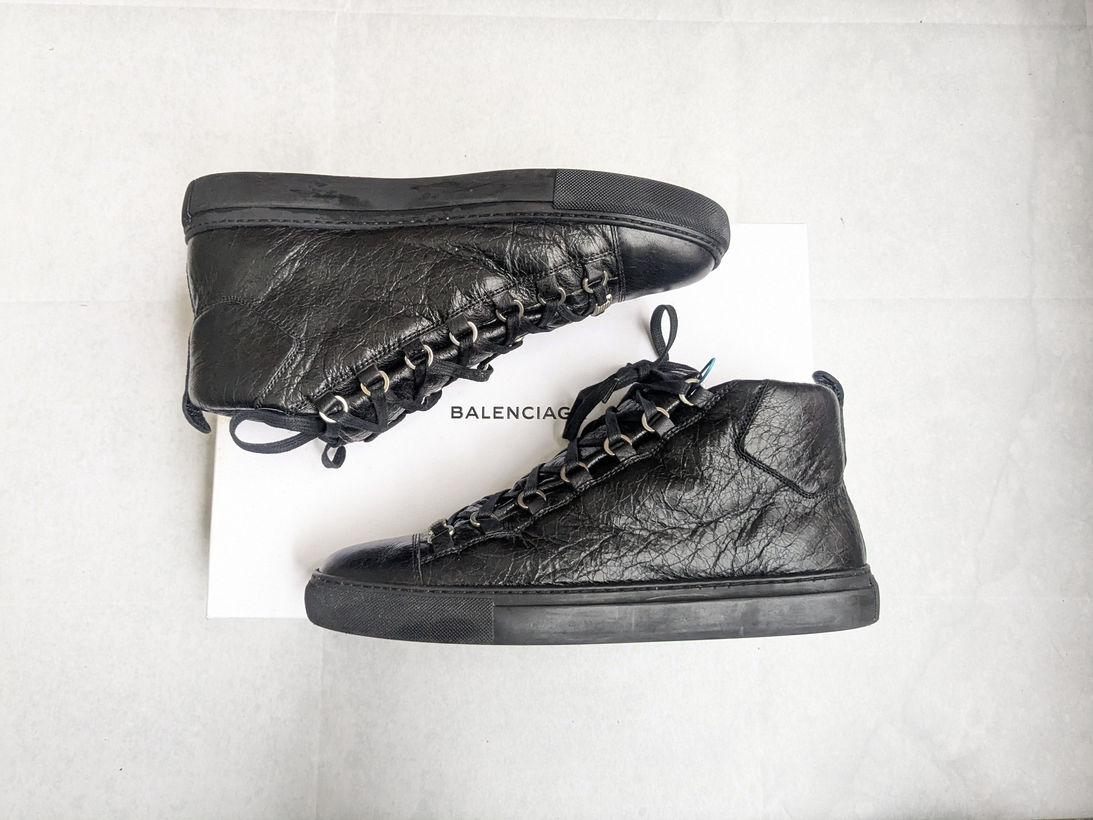 Balenciaga Balenciaga Arena Sneakers Black High Tops 11 Leather Size US 11 / EU 44 - 4 Thumbnail