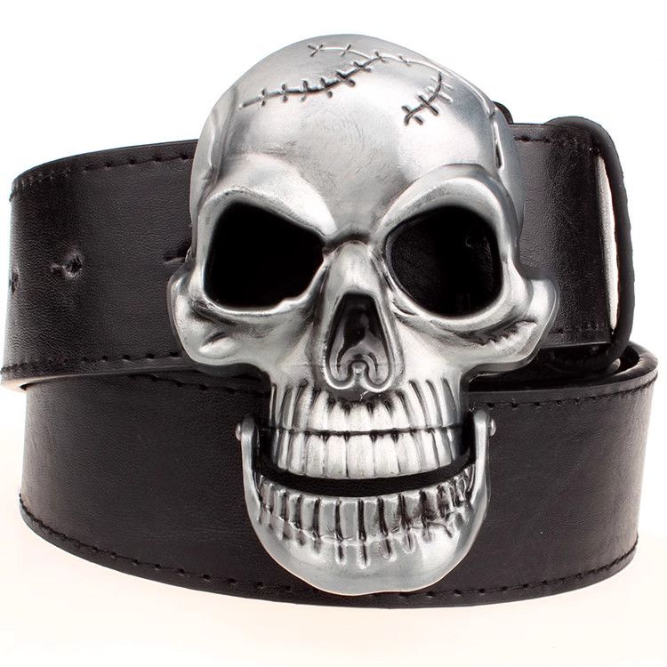 Designer Skull Vibe Vintage Belt Riveted Belts Menswear Accessories Size ONE SIZE - 1 Thumbnail