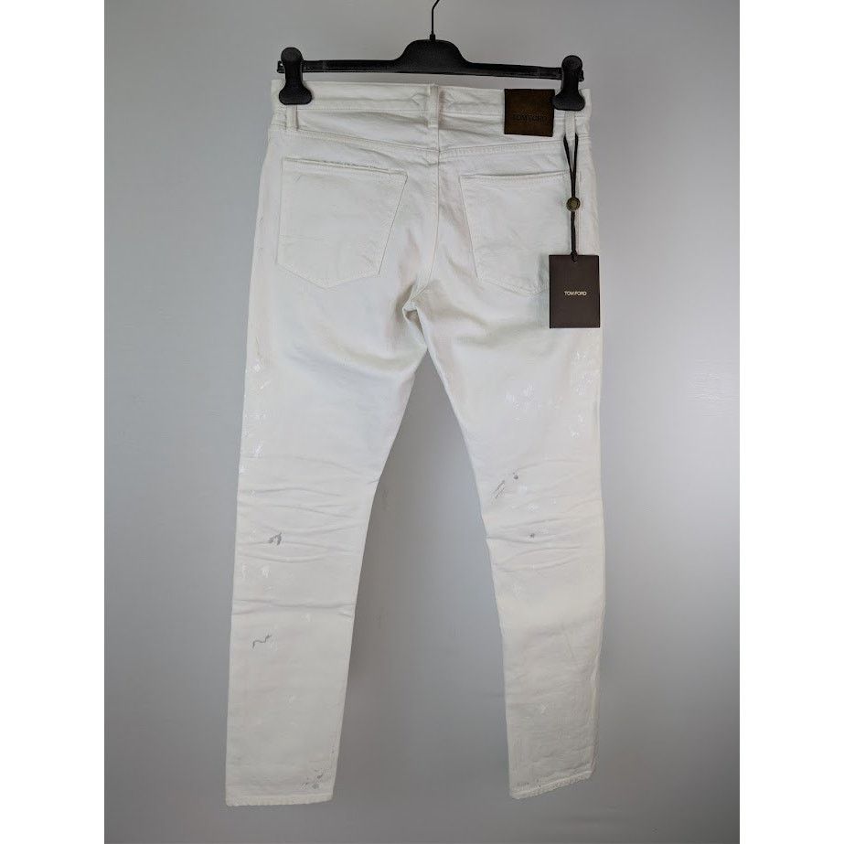 Tom Ford o1rshd1 Denim Slim Jeans in Aged Gum White Size US 32 / EU 48 - 12 Thumbnail