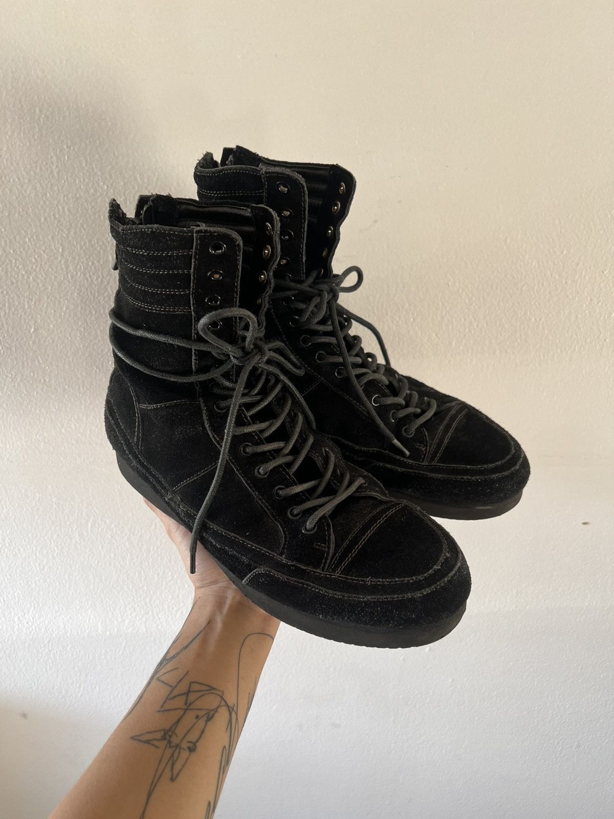 5351 POUR LES HOMMES (EU 43.5) // 5351 Pour Les Hommes Leather High Top Sneaker Size US 9.5 / EU 42-43 - 4 Thumbnail