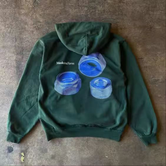 Japanese Brand Green casual retro nut print hoodie y2k Size US M / EU 48-50 / 2 - 1 Thumbnail