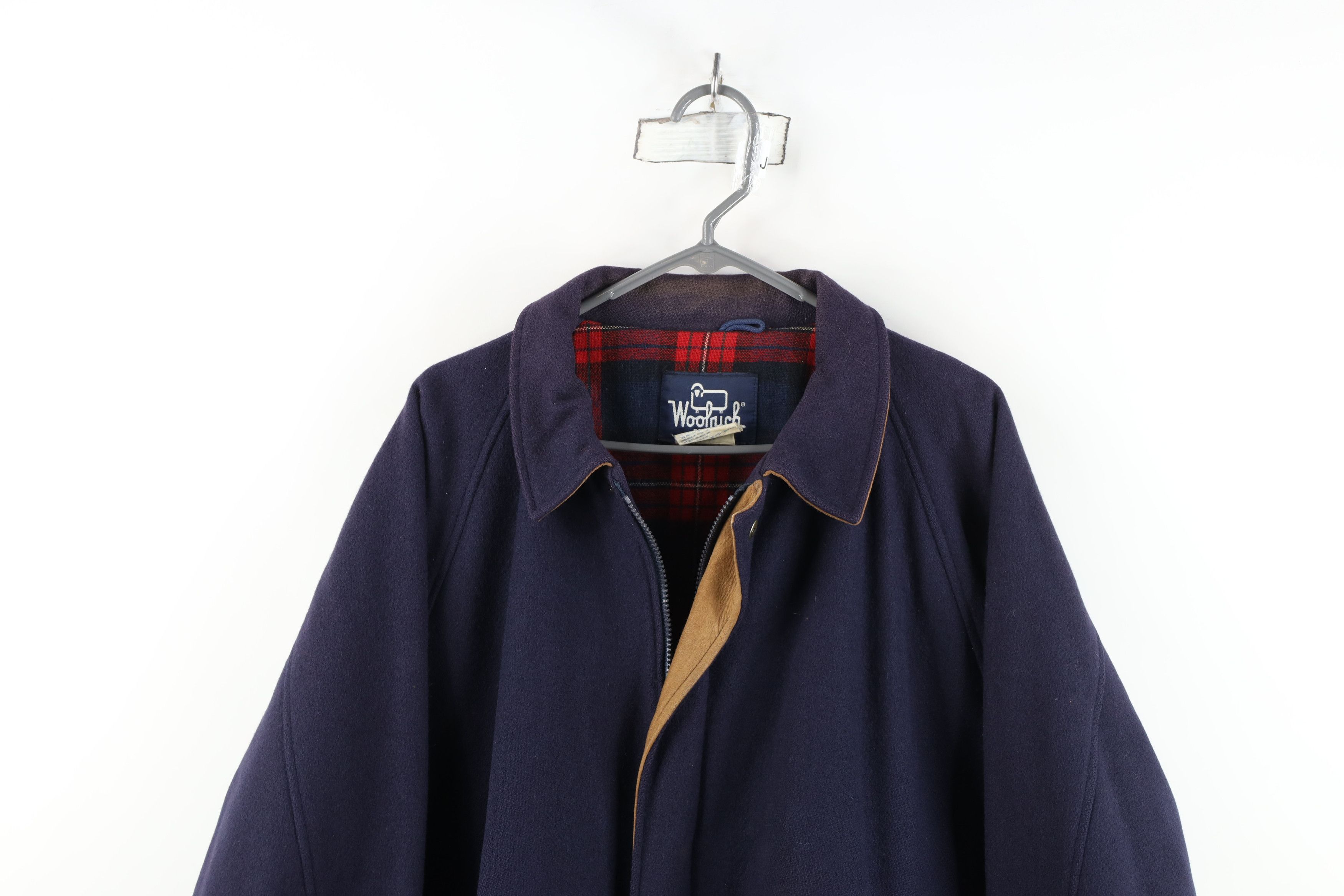 Woolrich Woolen Mills Vintage 90s Woolrich Full Zip Bomber Jacket Navy Blue USA Size US XL / EU 56 / 4 - 2 Thumbnail