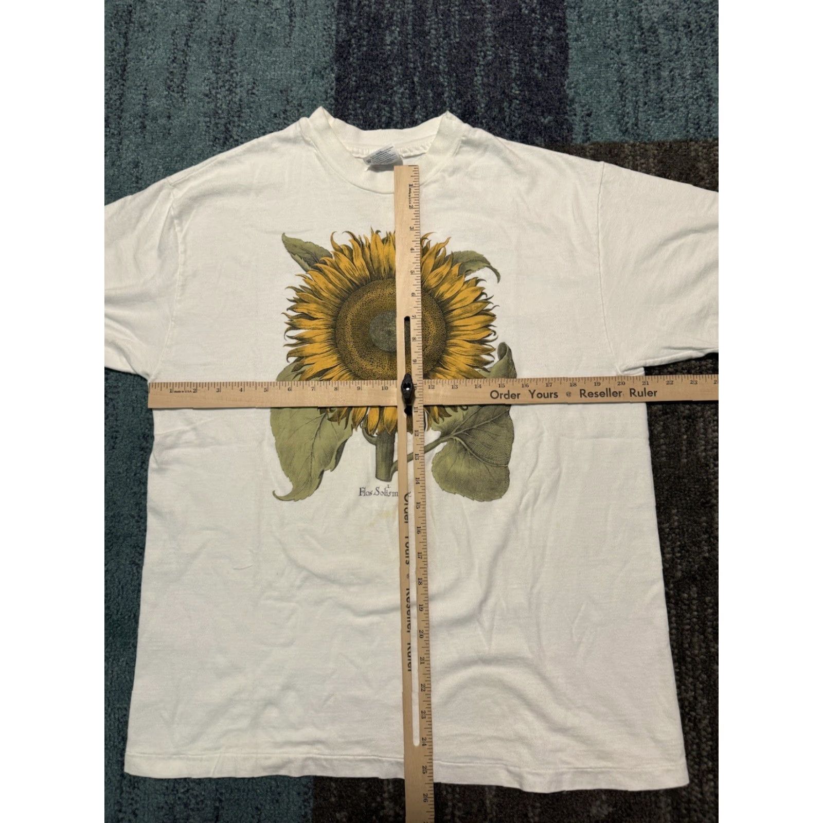 Hanes VINTAGE Hanes T-Shirt Large Sunflower Art Graphic Print Crew Neck Short Sleeve Men 1990s Grunge White Cotton Regular Size US L / EU 52-54 / 3 - 7 Thumbnail