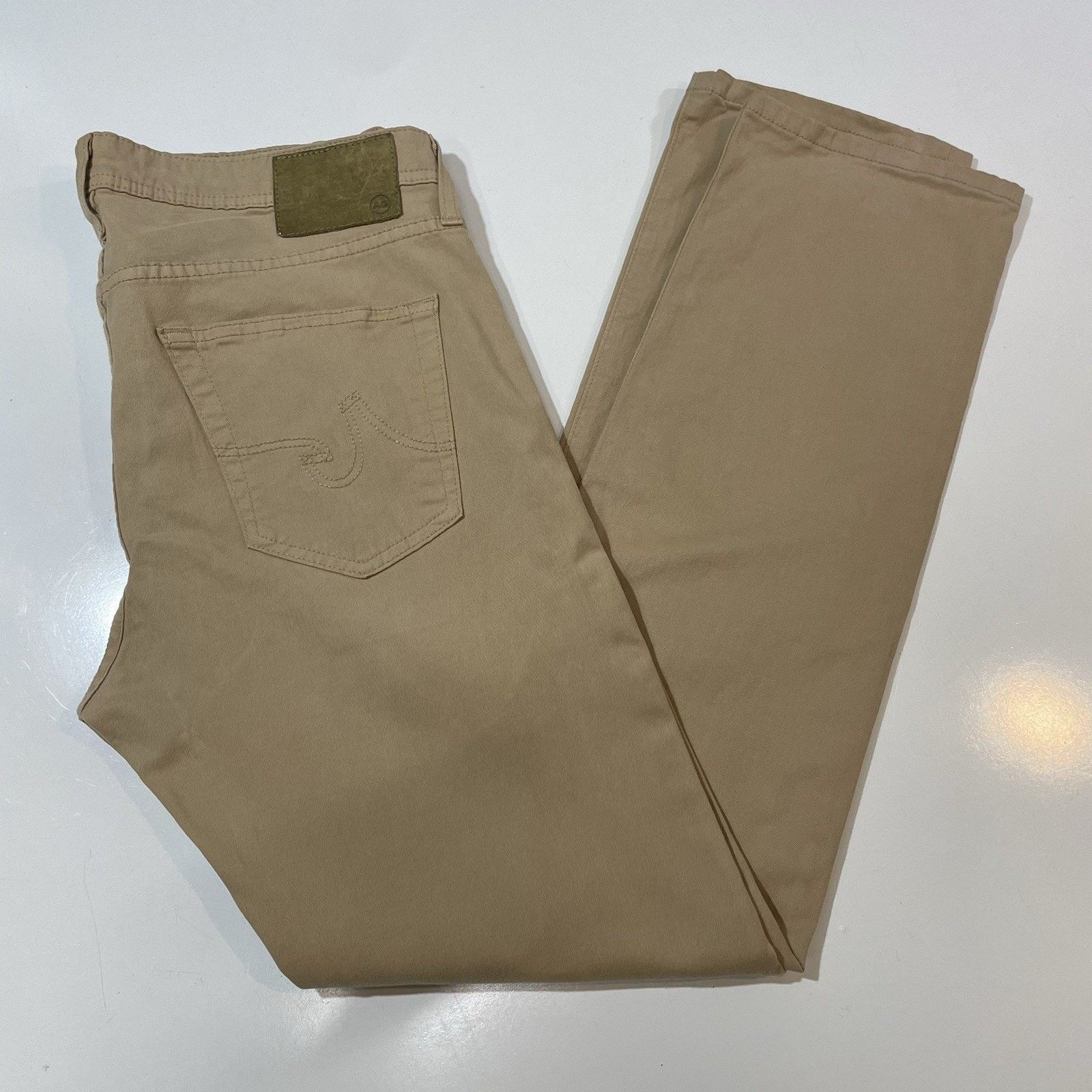 AG Adriano Goldschmied AG Adriano Goldschmied Matchbox Slim Straight Khaki Chino 32 Size US 32 / EU 48 - 8 Thumbnail