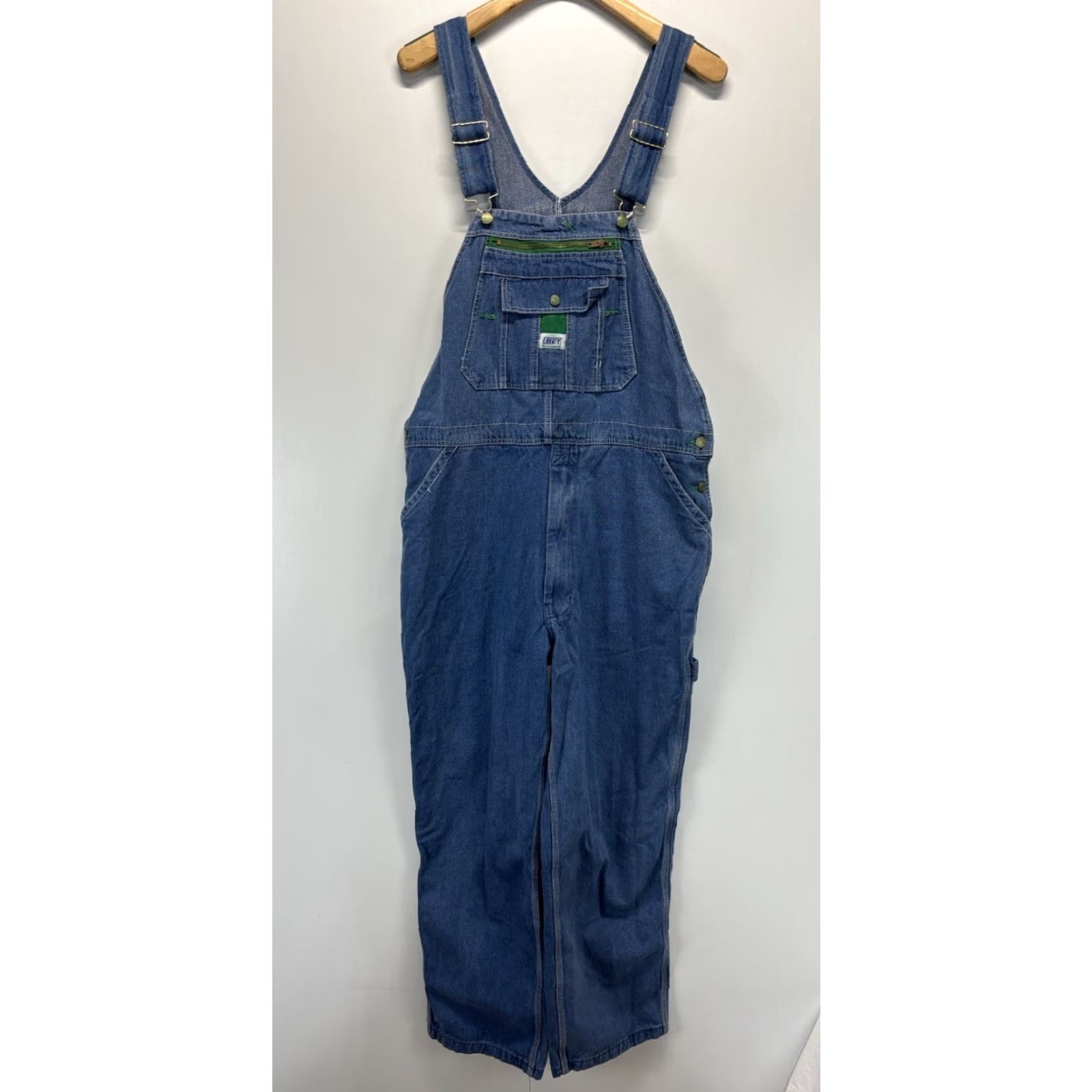 Denime VINTAGE Liberty Overalls Farmer Bibs Denim Blue 42x32 Men's Workwear 80s 90s Western USA Mens Size US 42 / EU 58 - 2 Thumbnail