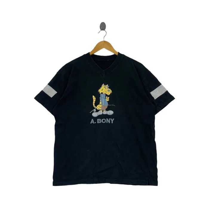Vintage Vintage A.BONY TIGER CARTOON Fishing Tee Shirt Top V Neck Size L / US 10 / IT 46 - 1 Thumbnail