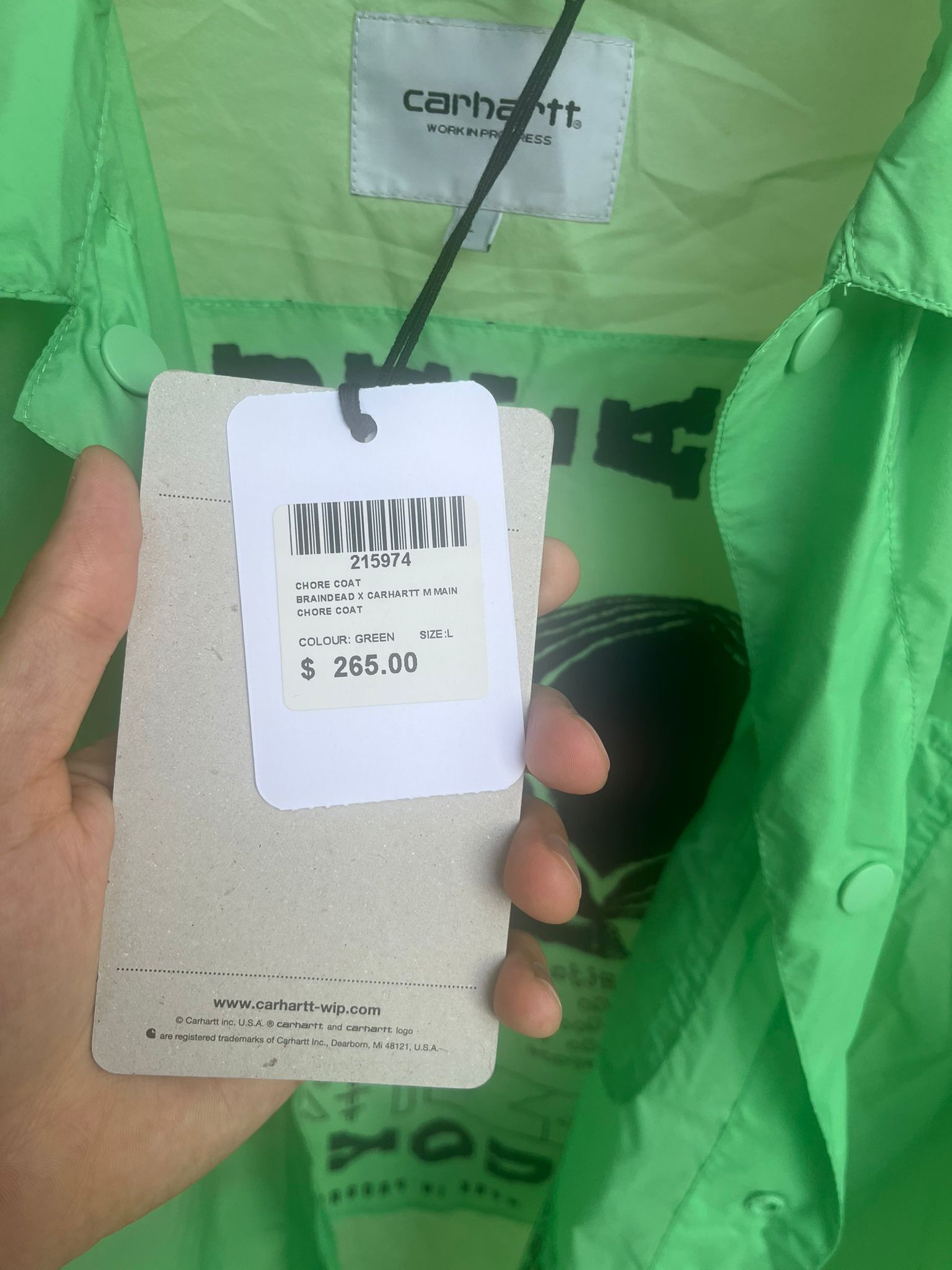 Brain Dead × Carhartt Chore Coat in Green Size US L / EU 52-54 / 3 - 14 Thumbnail
