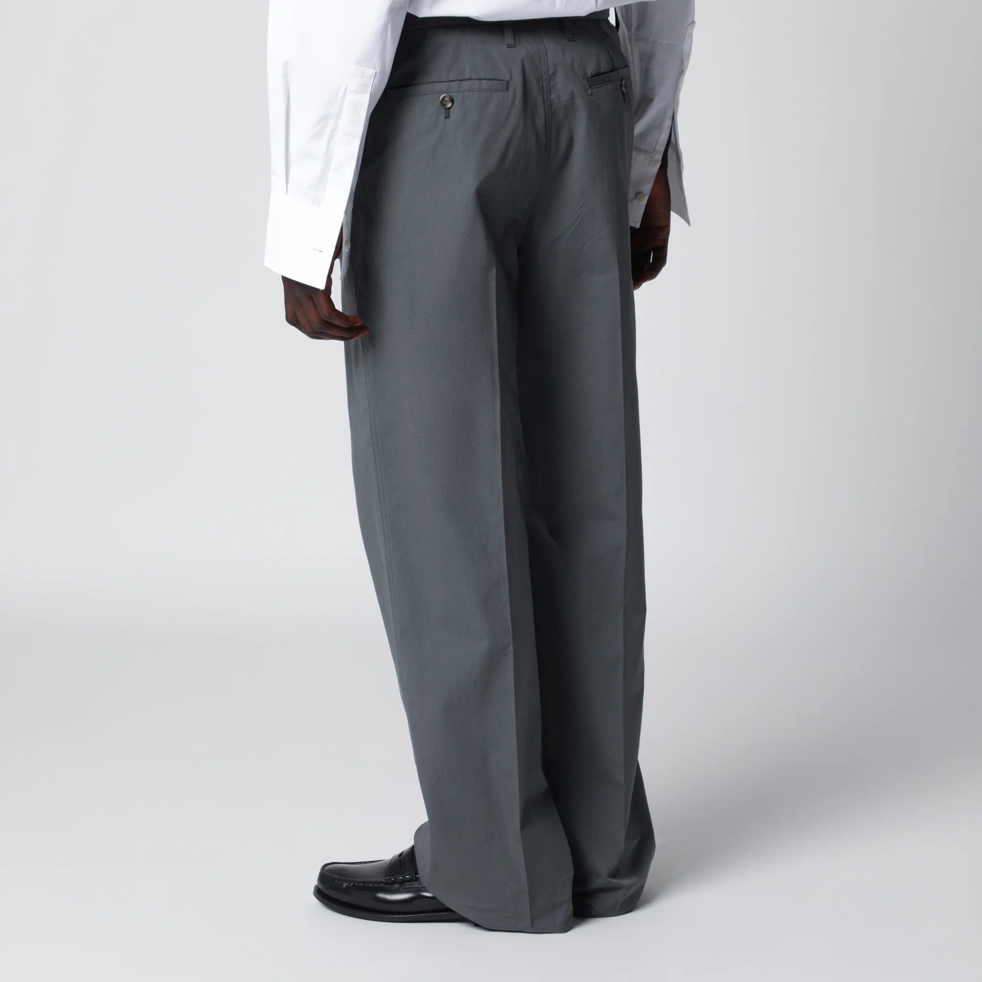 Lardini o1d2blof0526 Cotton Silk Pants in Gray Size US 32 / EU 48 - 4 Thumbnail