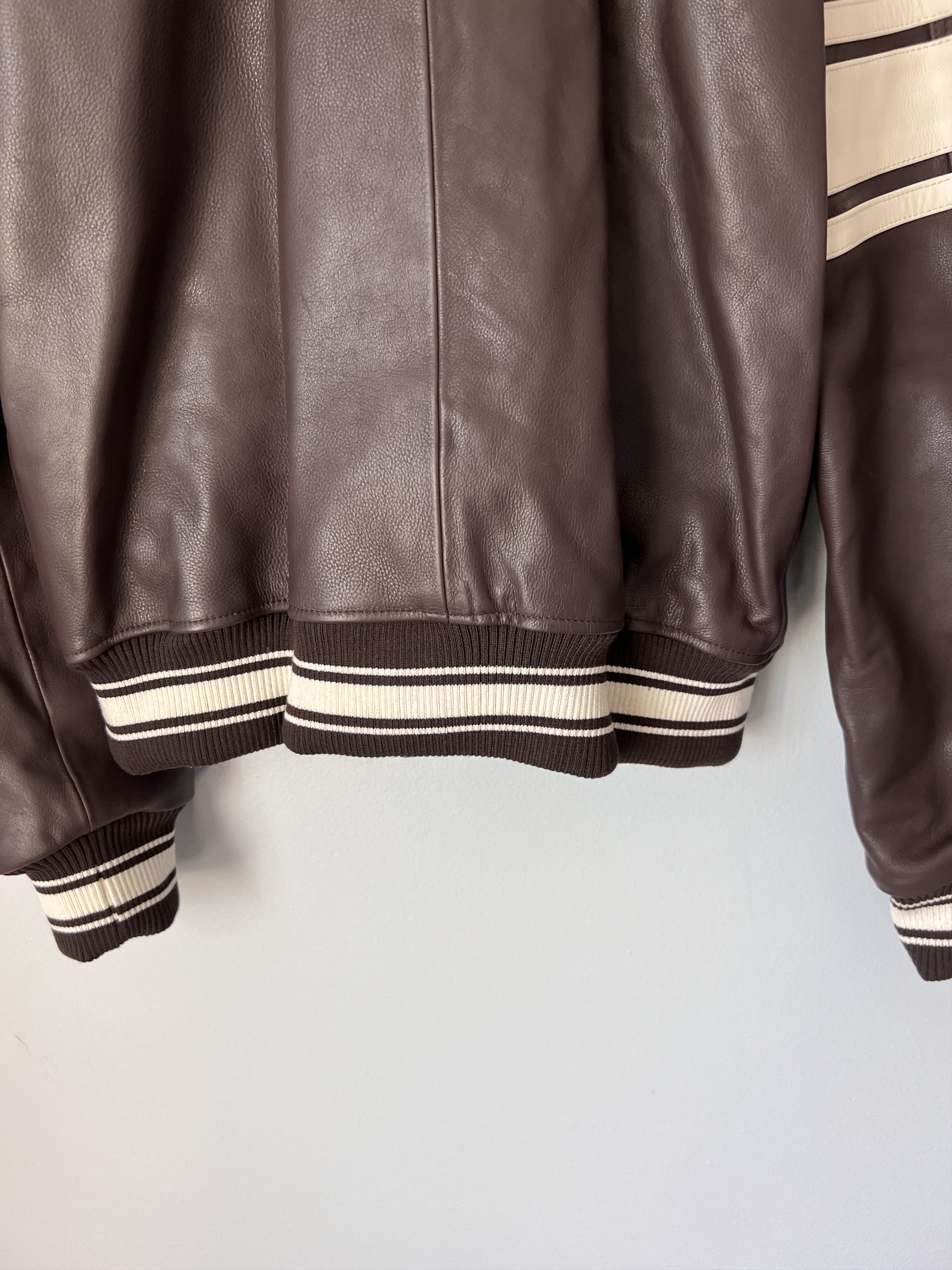 Stussy Stussy Wales Bonner Leather Varsity Jacket in Brown Size US L / EU 52-54 / 3 - 7 Thumbnail