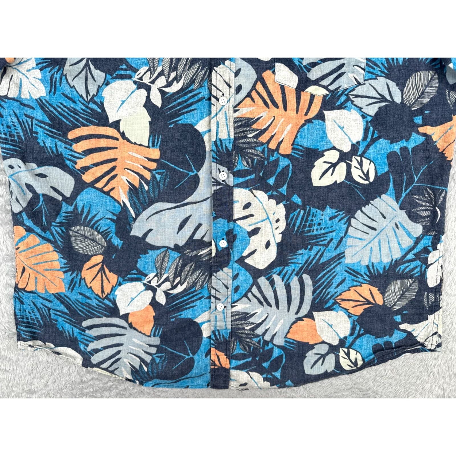Vintage St. Johns Bay Shirt Men 2XL Blue Floral Palm Leaf Hawaiian 100% Cotton Button-Up Size US XXL / EU 58 / 5 - 5 Thumbnail