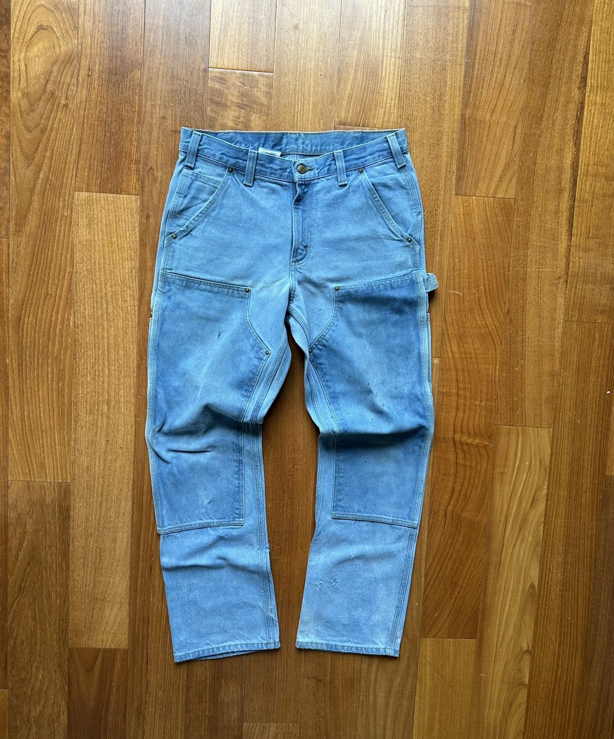 Carhartt Crazy Y2K Carhartt Lightwash Double Knee Pants RARE Size US 33 - 3 Thumbnail