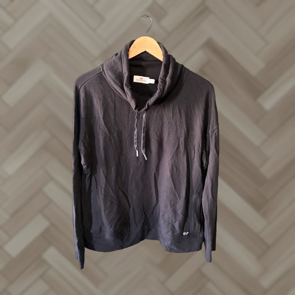 Vineyard Vines Vineyard Vines Womens Black Long Sleeve Pullover Funnel Neck Sweatshirt Medium Size M / US 6-8 / IT 42-44 - 1 Thumbnail