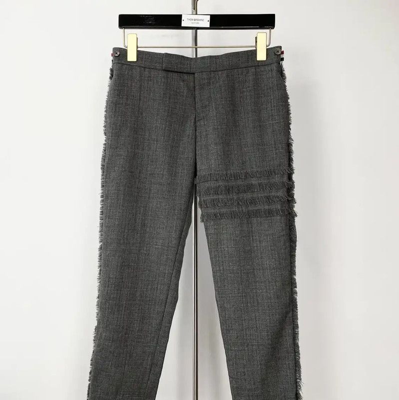 Thom Browne Thom Browne Gray Casual Pants for Men 0089 Size US 26 / EU 42 - 1 Thumbnail