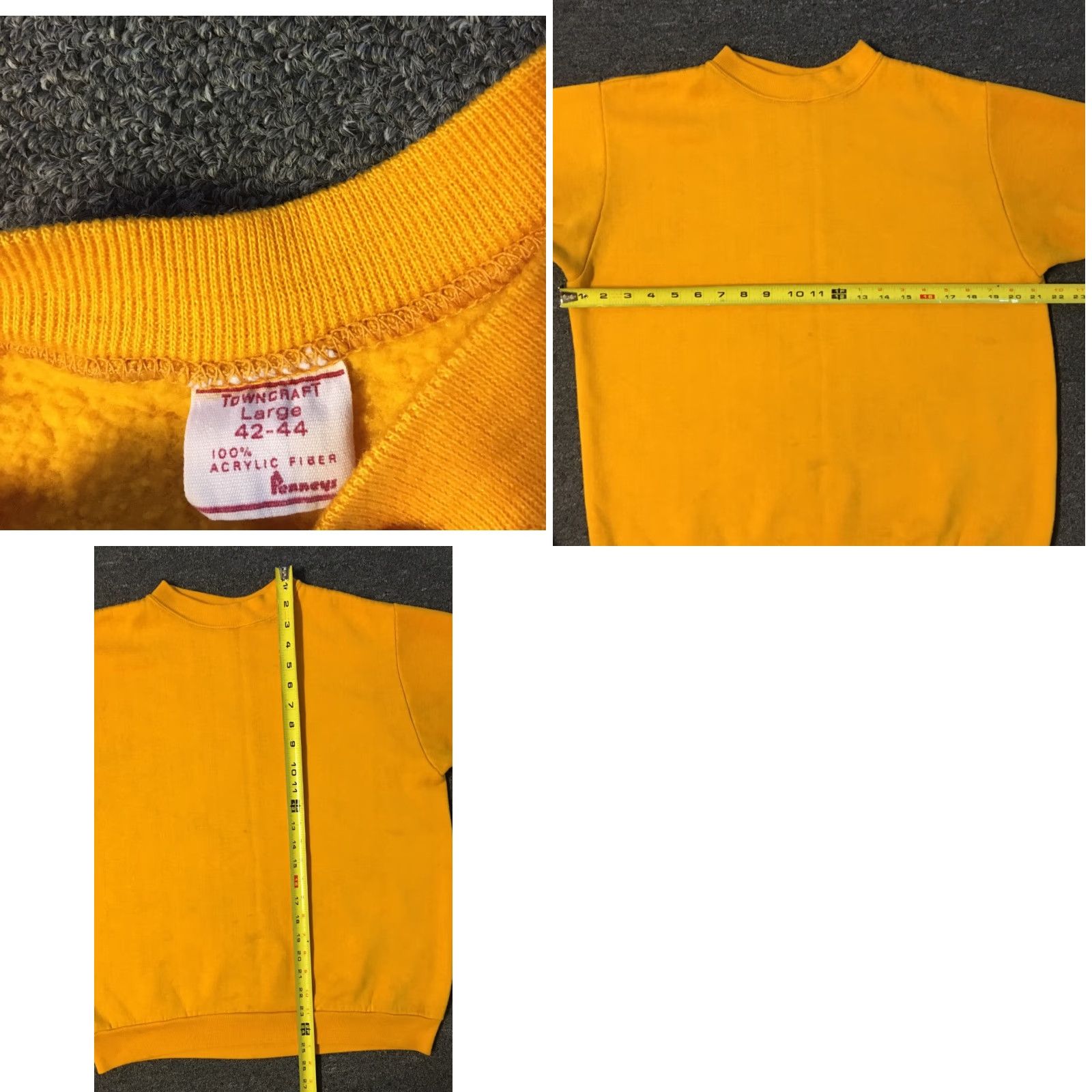 Vintage VINTAGE TownCraft Sweatshirt Shirt Mens M Yellow 60s 70s Grunge Distressed Short Sleeve USA Pep Surf Beach Retro 90s 80s Prints Size US M / EU 48-50 / 2 - 8 Thumbnail