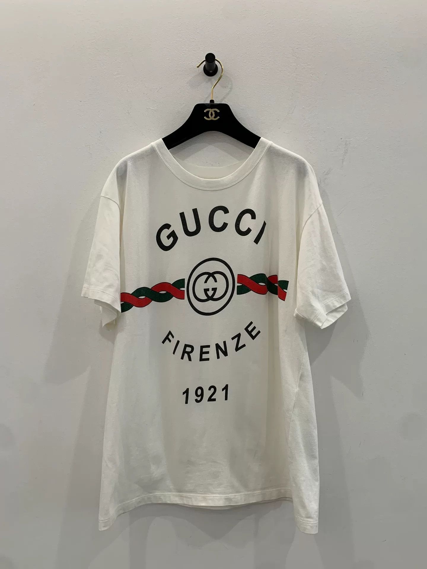 Gucci Gucci 1921 Double G Logo White Short Sleeve Tee Size XS / US 0-2 / IT 36-38 - 1 Thumbnail