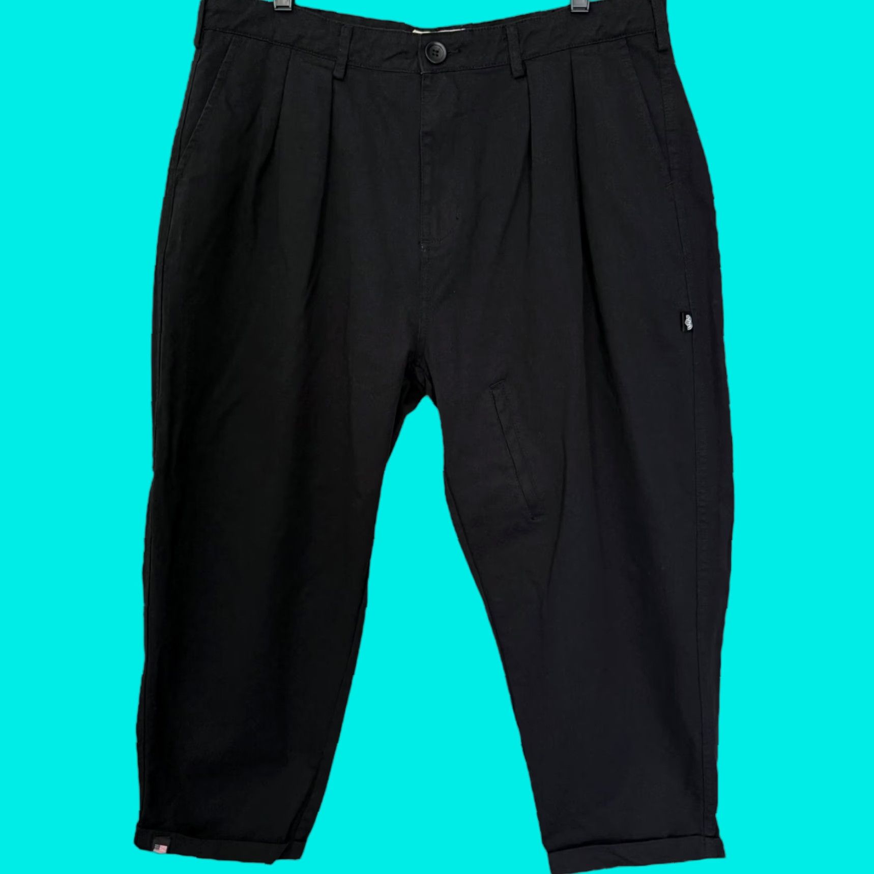 Vintage FAIRFAX APPAREL Pleated Cuffed Skater Pants Black Men's Large Baggy Relaxed-Fit Chino 5-Pocket Grunge Retro Size US 33 - 1 Thumbnail