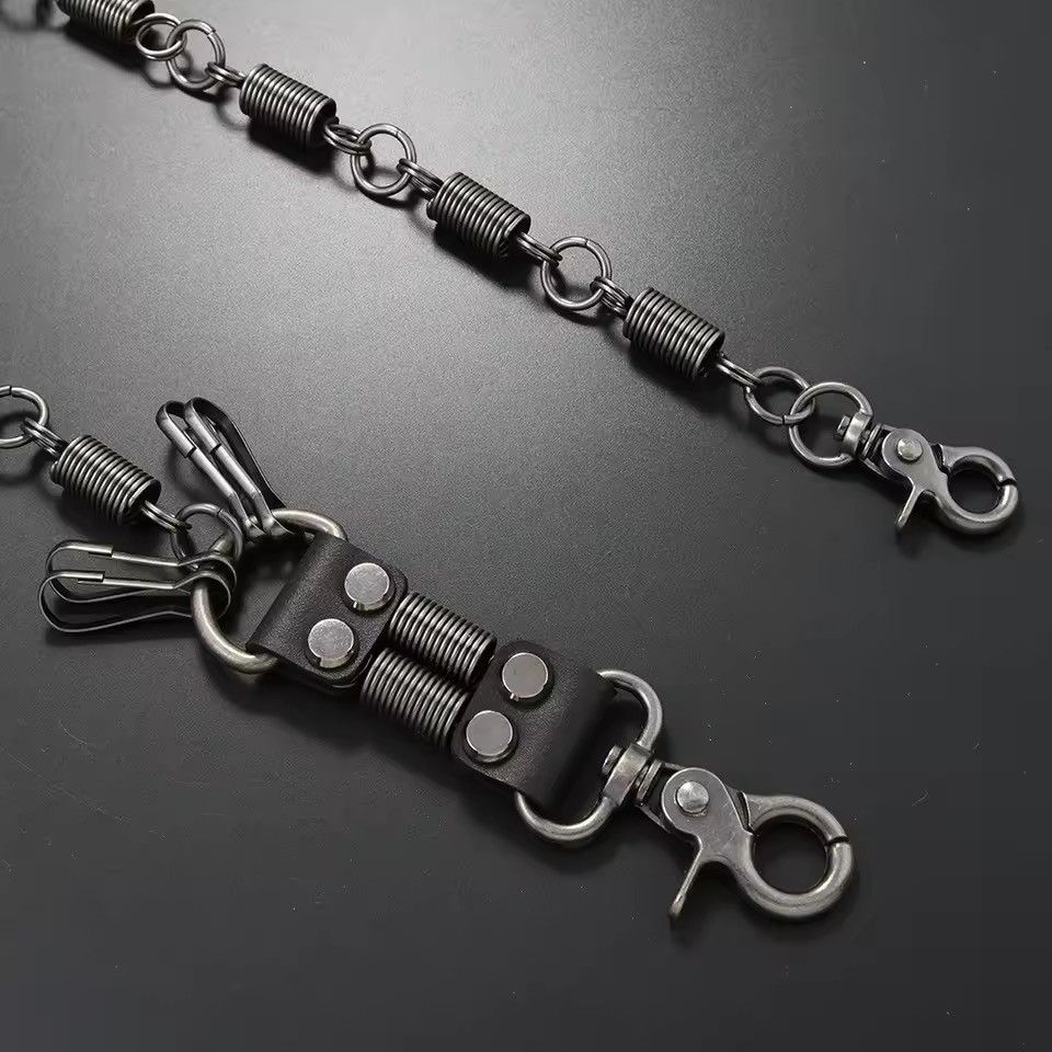 Jewelry INDUSTRIAL Spring-Link Wallet Chain - Distressed Metal Size ONE SIZE - 2 Thumbnail
