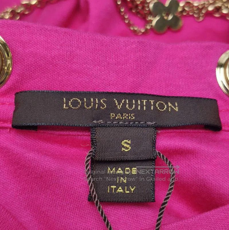 Louis Vuitton Louis Vuitton Pink Cotton Chain Decorated T-Shirt. Size US S / EU 44-46 / 1 - 5 Thumbnail