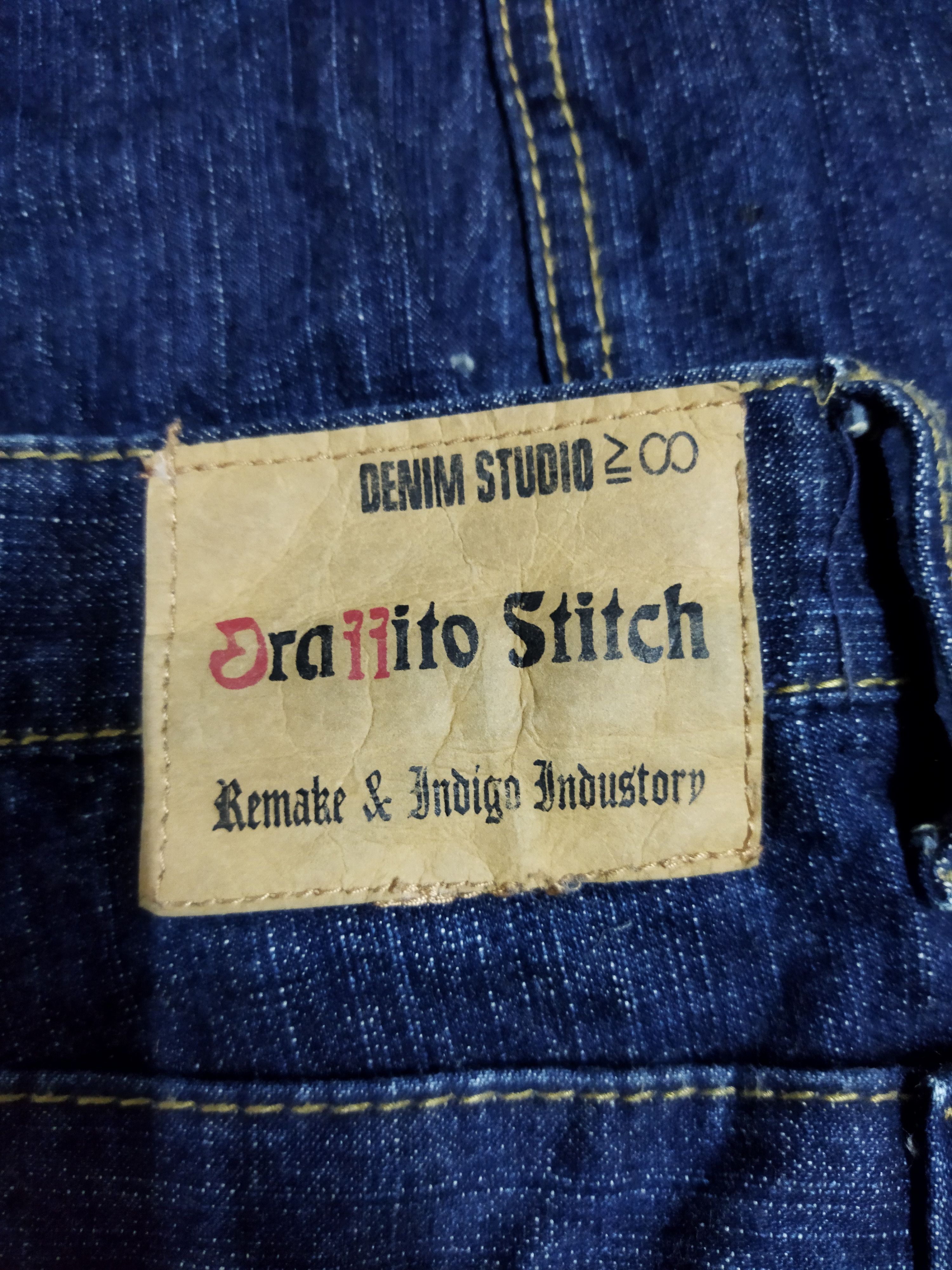 Japanese Brand Oraffito Stitch Double Waist Jeans Size US 34 / EU 50 - 5 Thumbnail
