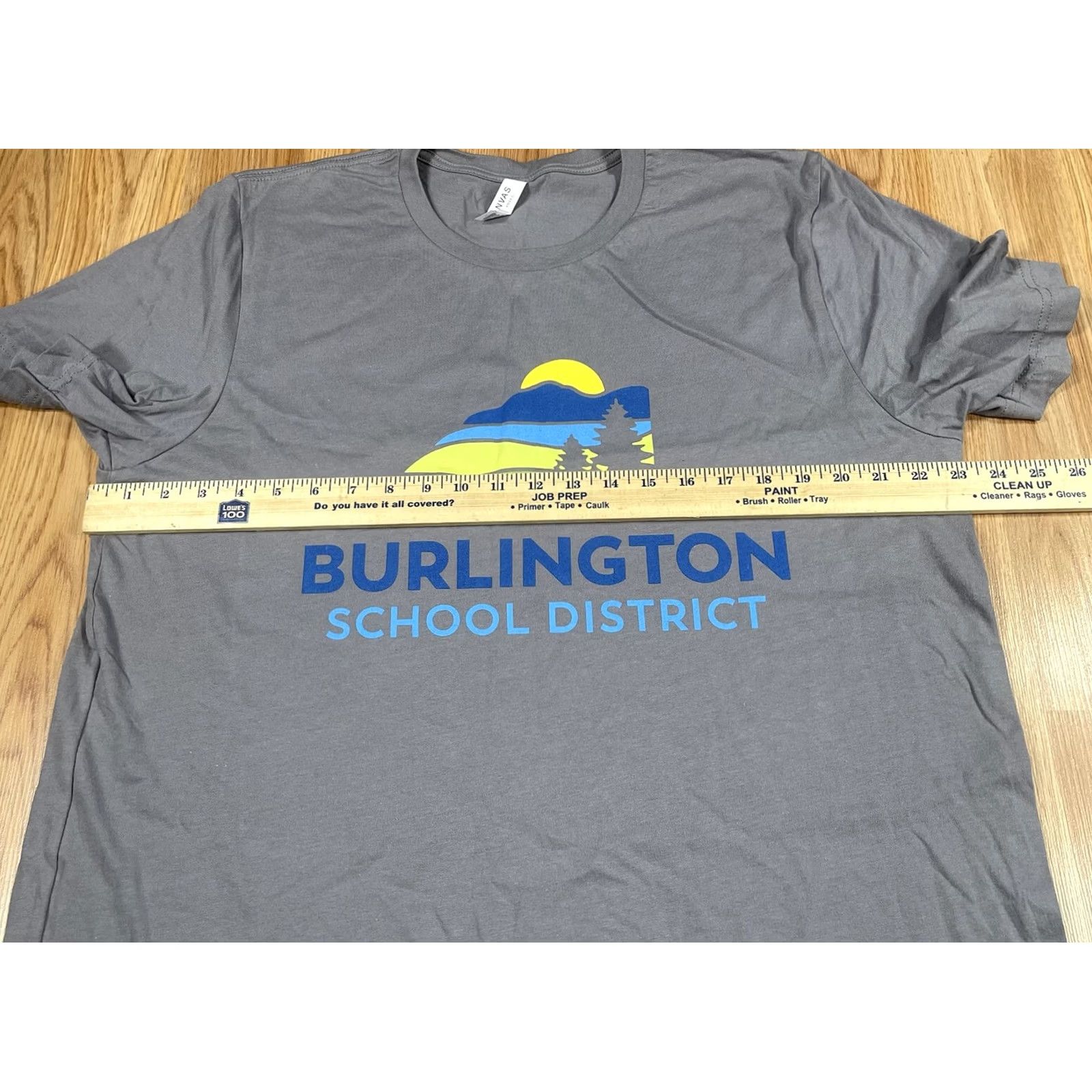 Vintage Canvas T-Shirt Mens XL Extra Large Gray Short Sleeve Burlington School District Size US XL / EU 56 / 4 - 5 Thumbnail