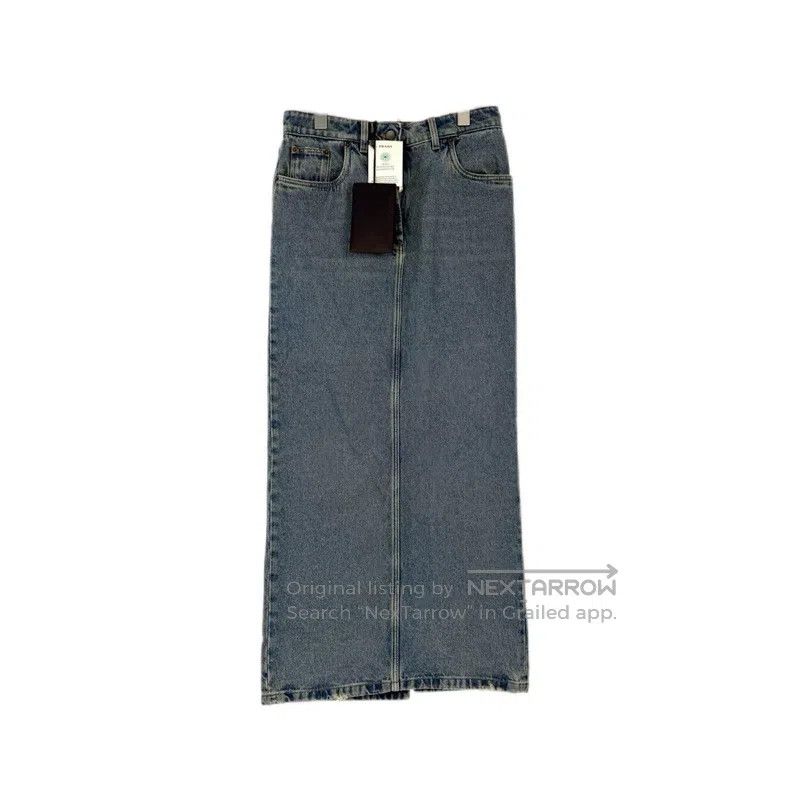 Prada Prada Blue washed denim hip wrap skirt Size 25" / US 0 / IT 36 - 1 Thumbnail