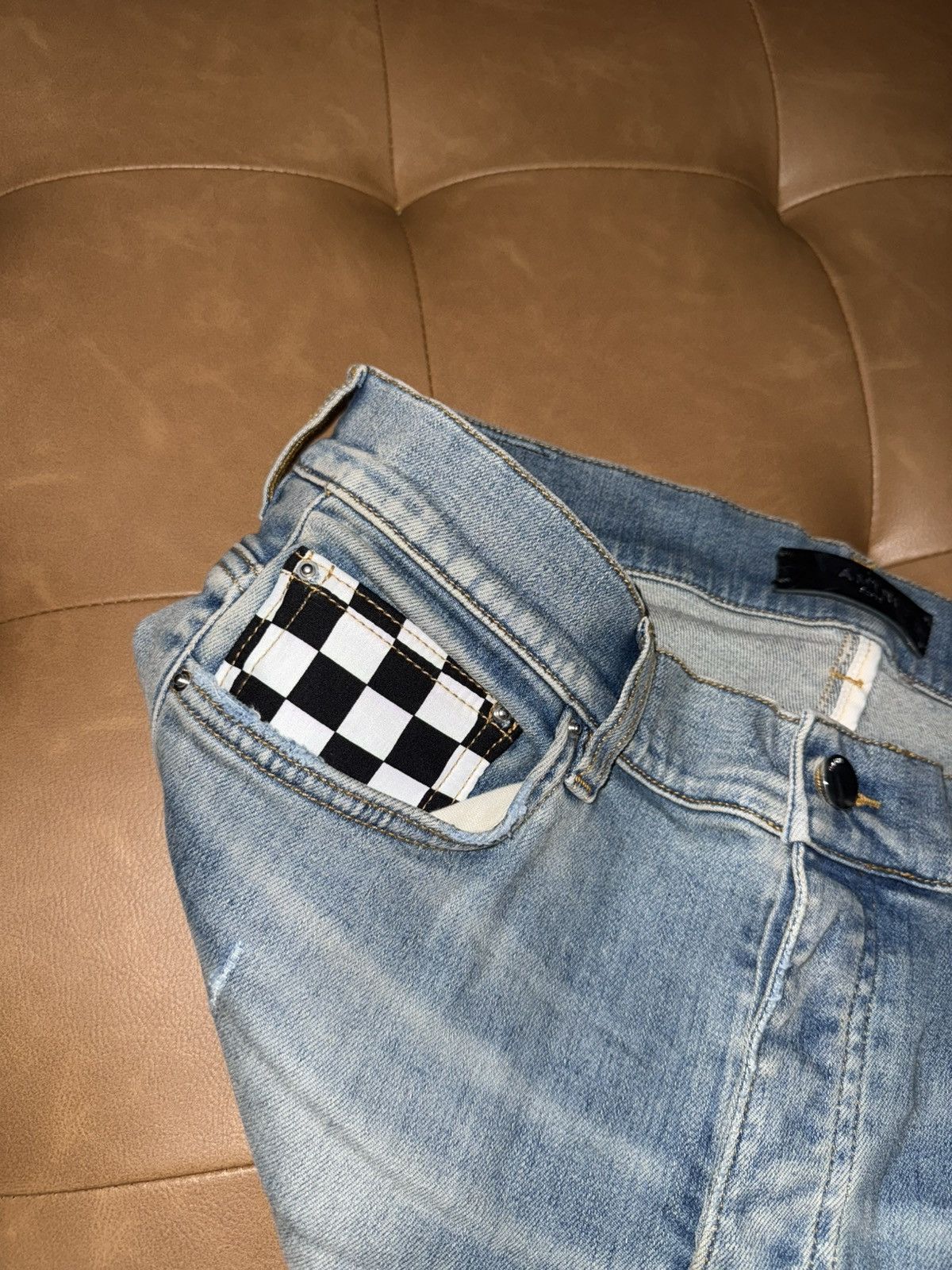 Amiri Amiri checkered patch mx1 jeans Size US 32 / EU 48 - 3 Thumbnail