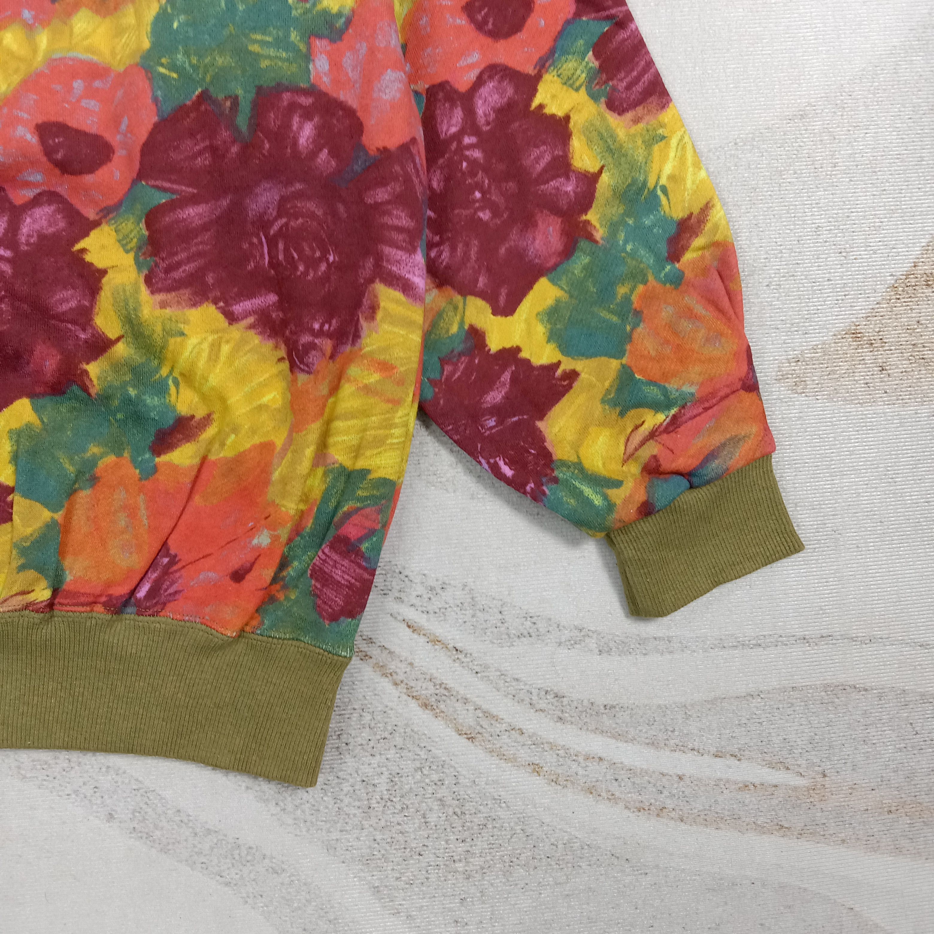 Vintage 90's Flover Art Overprint Gypsy Style Sweatshirt C271N27 Size US M / EU 48-50 / 2 - 2 Thumbnail
