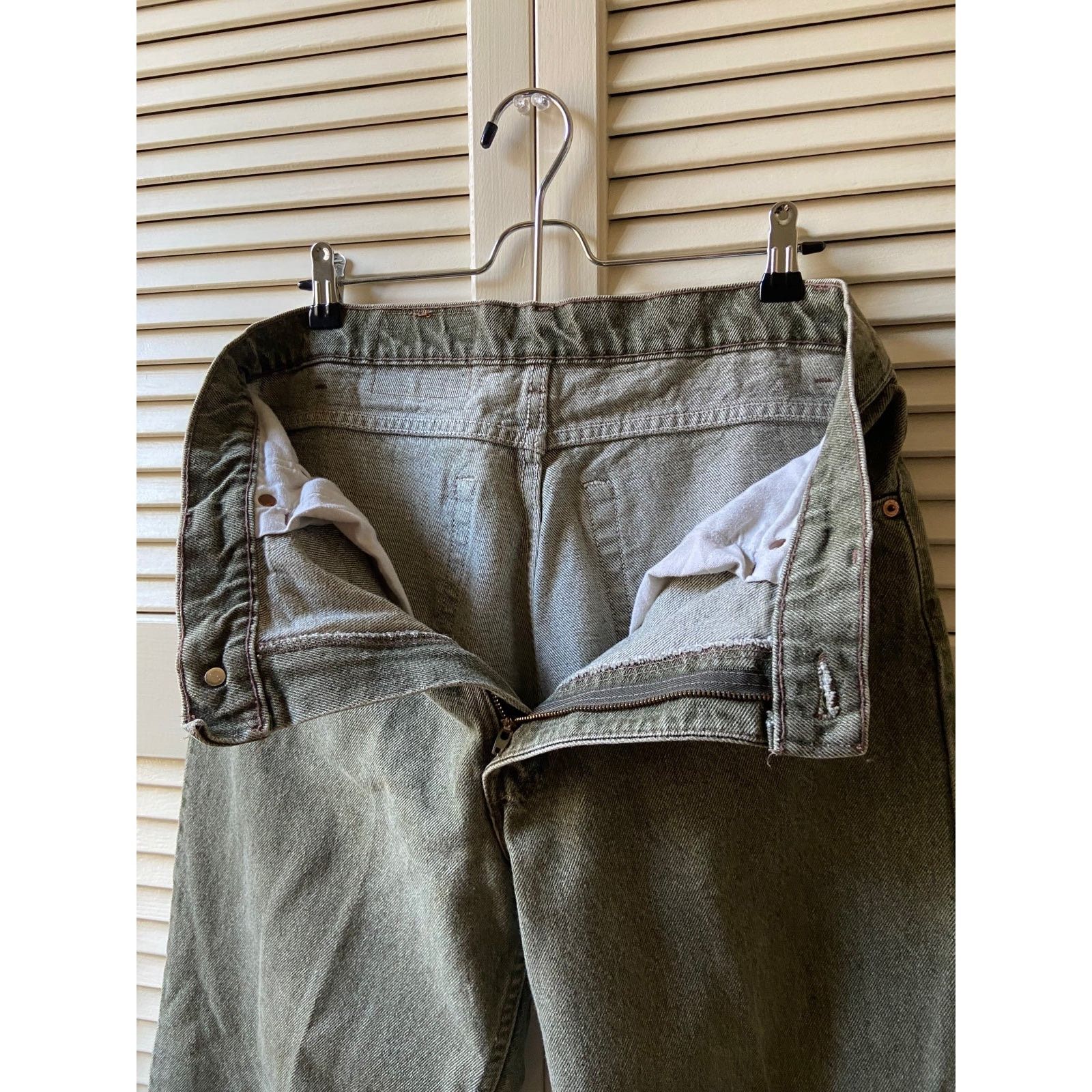 Levi's × Vintage Vintage Levi’s 550 Made in USA Green Denim Jeans Pants 34 Size US 34 / EU 50 - 7 Thumbnail