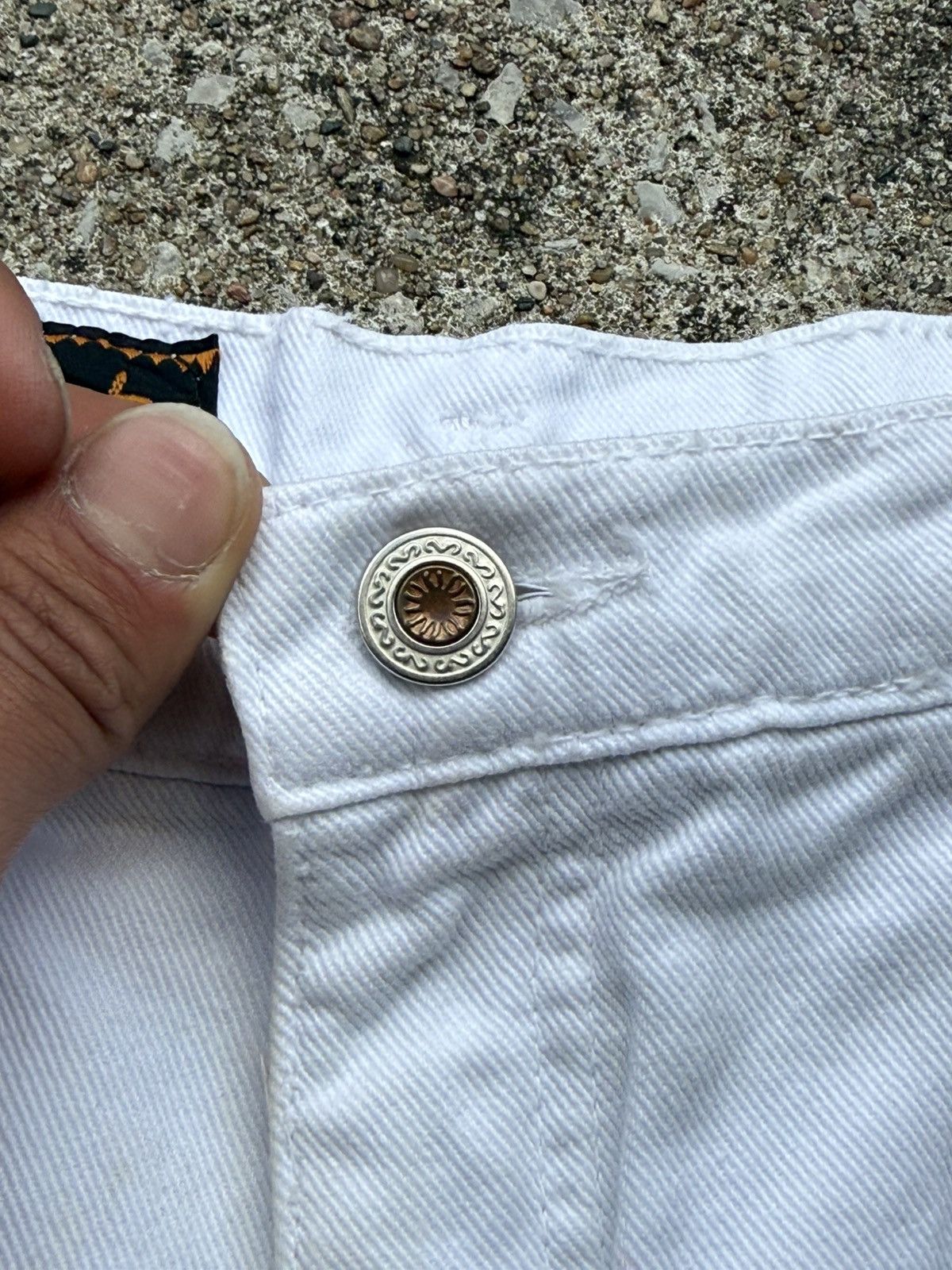 Vintage Vtg Action West High Waist White Denim Shorts Size 32" / US 10 / IT 46 - 3 Thumbnail