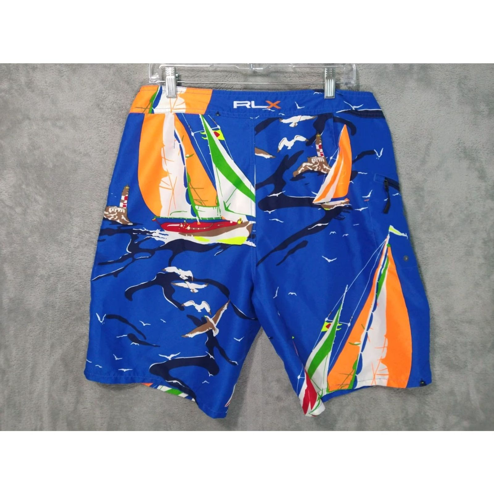 RLX Ralph Lauren RLX Ralph Lauren Shorts Mens 34 Blue Sailboat Board Swim Trunk Mid Rise Size US 34 / EU 50 - 2 Thumbnail