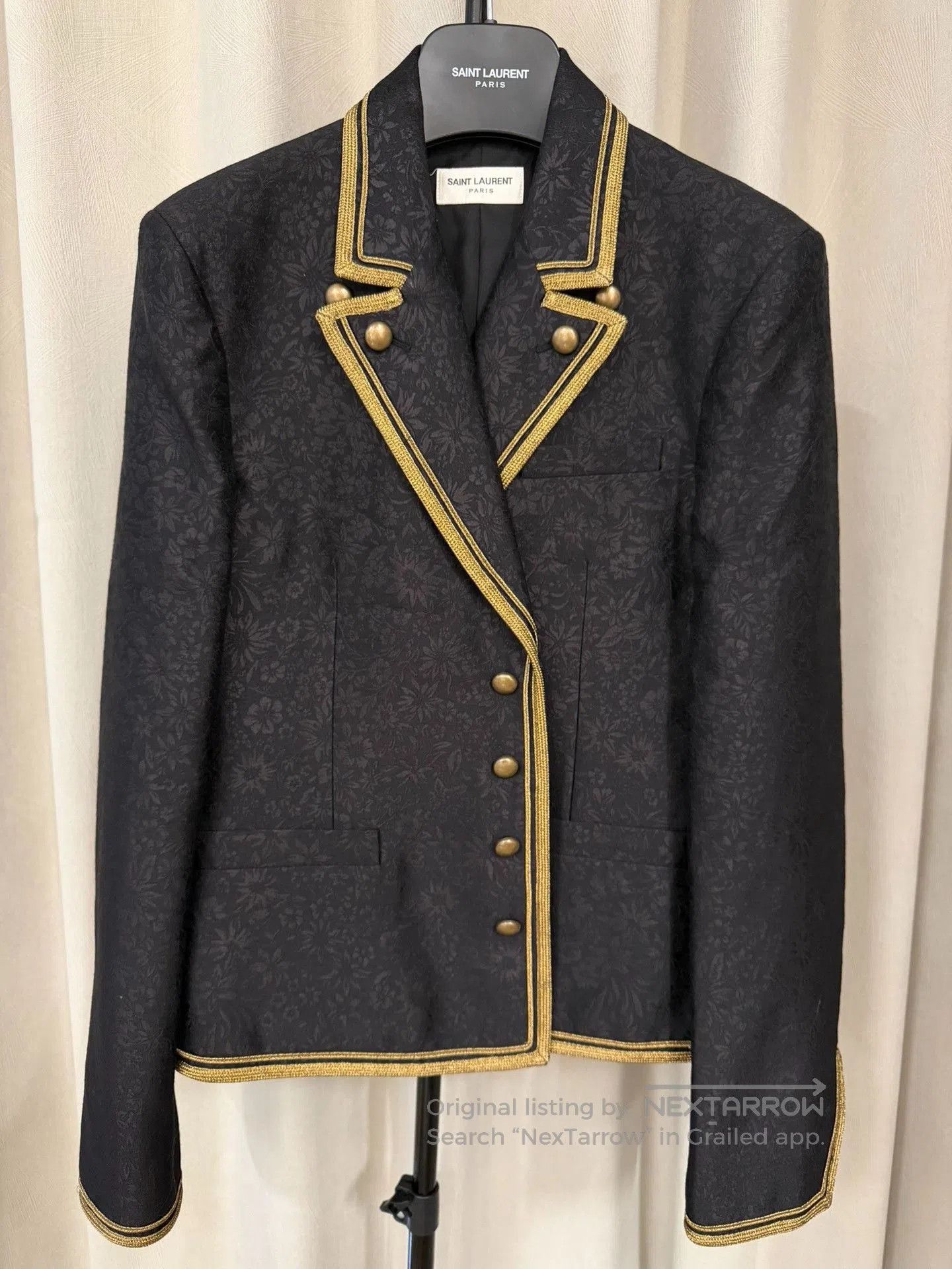Saint Laurent Paris Saint Laurent 20ss Floral Gold Trim Jacket. Size US M / EU 48-50 / 2 - 1 Thumbnail