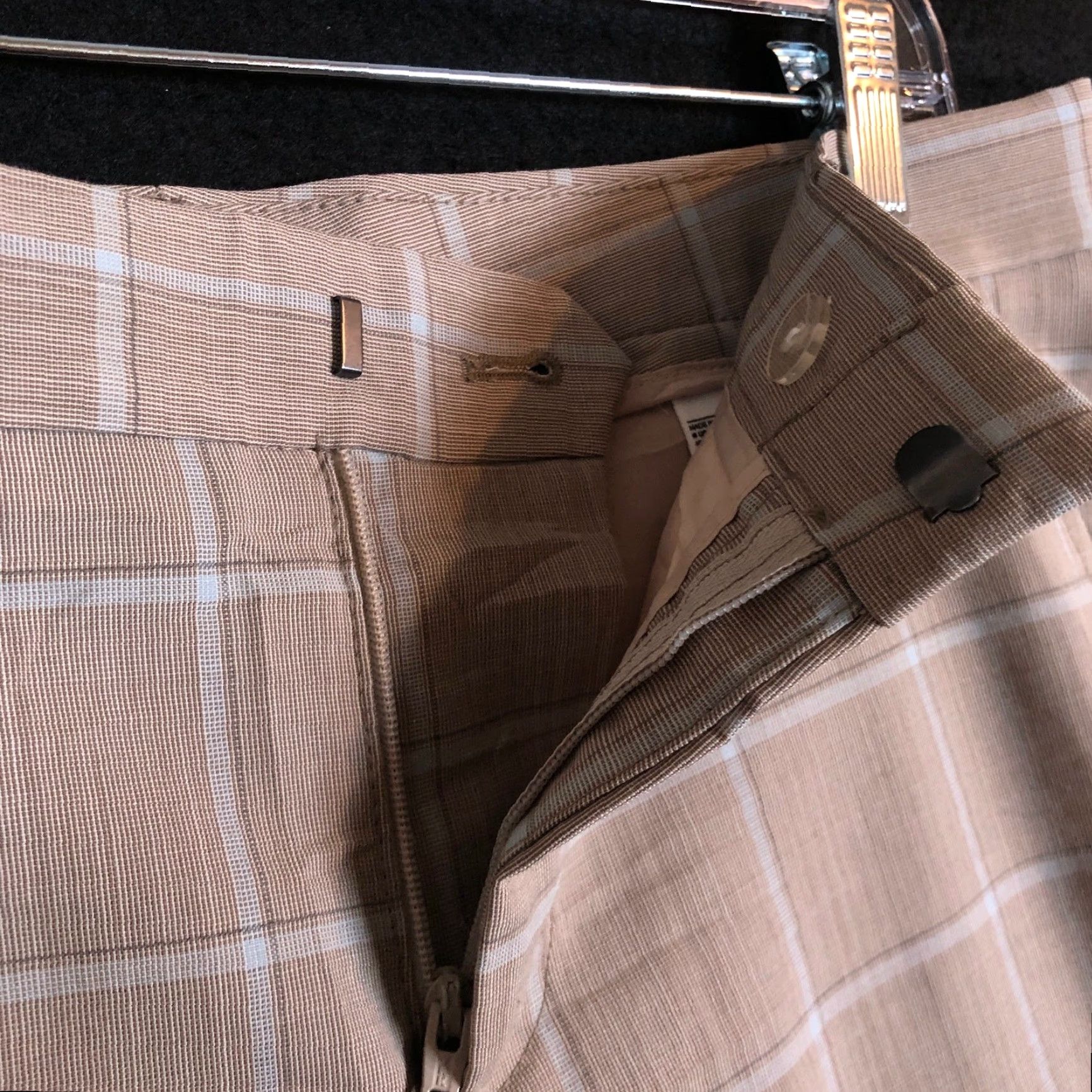 Banana Republic Banana Republic Pants Womens Tan Blue Plaid Ryan Lined Wool Blend Stretch 6 Size 24" / US 00 / IT 34 - 4 Thumbnail