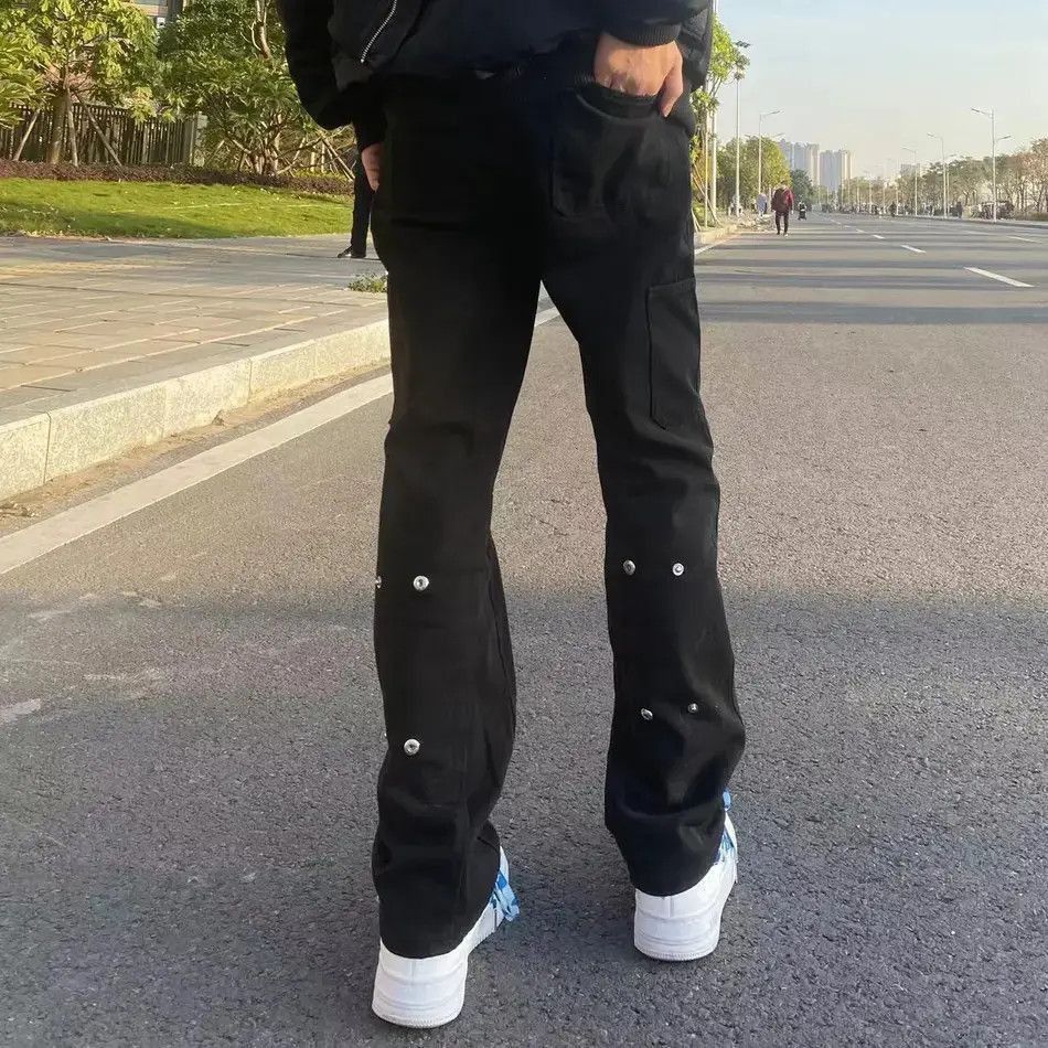 Japanese Brand Loose and slimming micro flared straight leg jeans Size US 32 / EU 48 - 5 Thumbnail