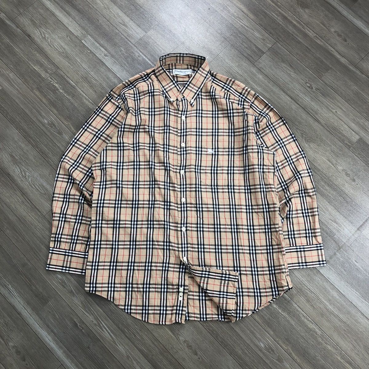 Burberry Vintage Burberrys Nova Check Plaid Iconic Long Shirt Size US XL / EU 56 / 4 - 1 Thumbnail