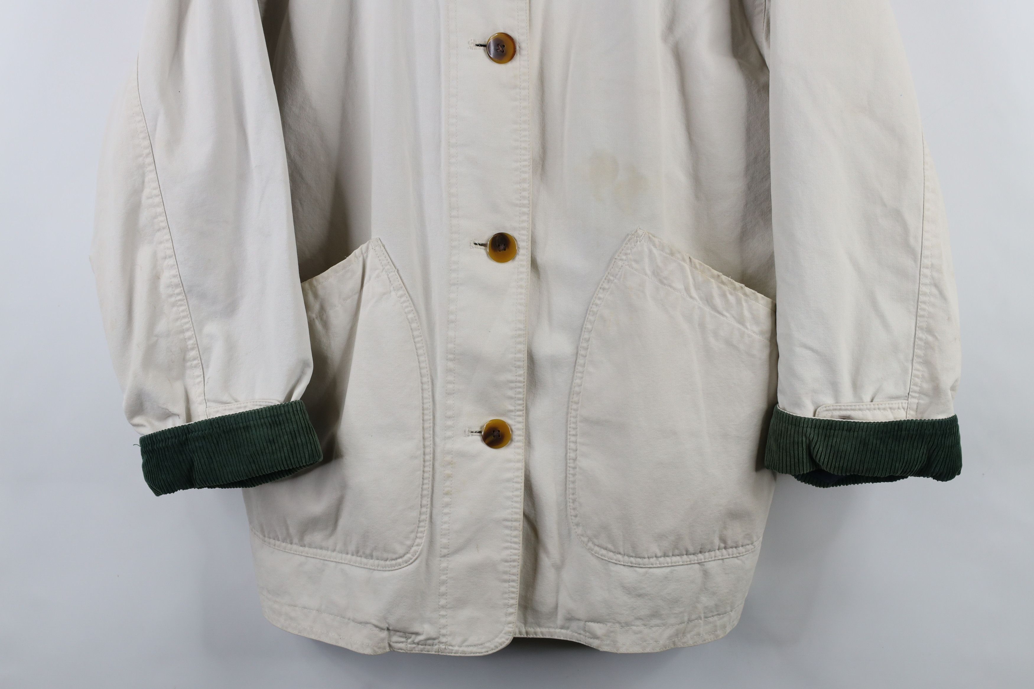Lands' End × Vintage Vintage 90s Lands End Flannel Lined Chore Barn Jacket Size L / US 10 / IT 46 - 3 Thumbnail
