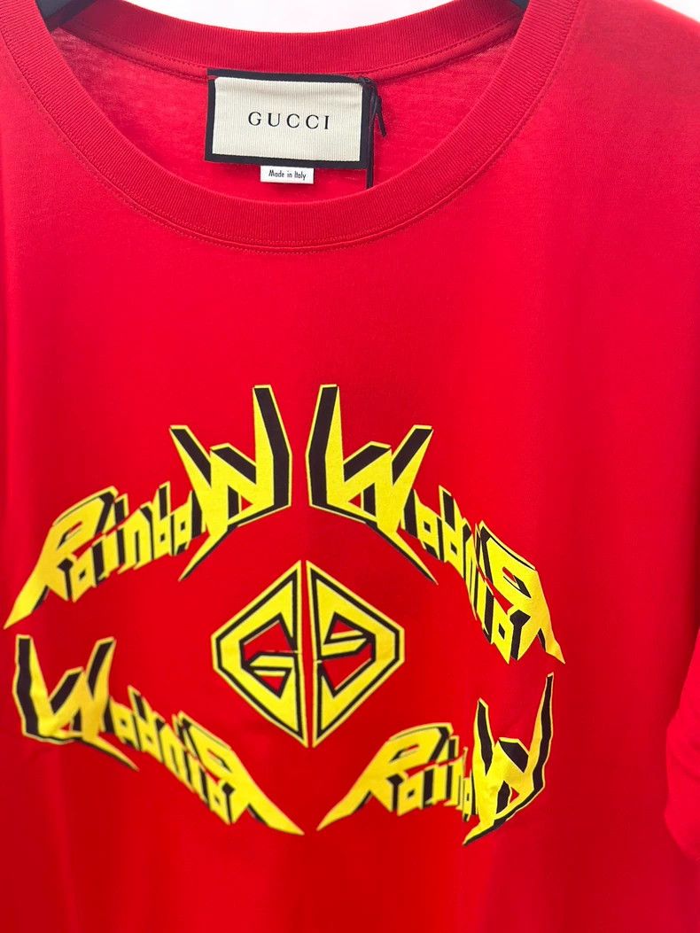 Gucci Gucci Red logo loose T-shirt top 2501-Nextarrow Size US L / EU 52-54 / 3 - 2 Thumbnail
